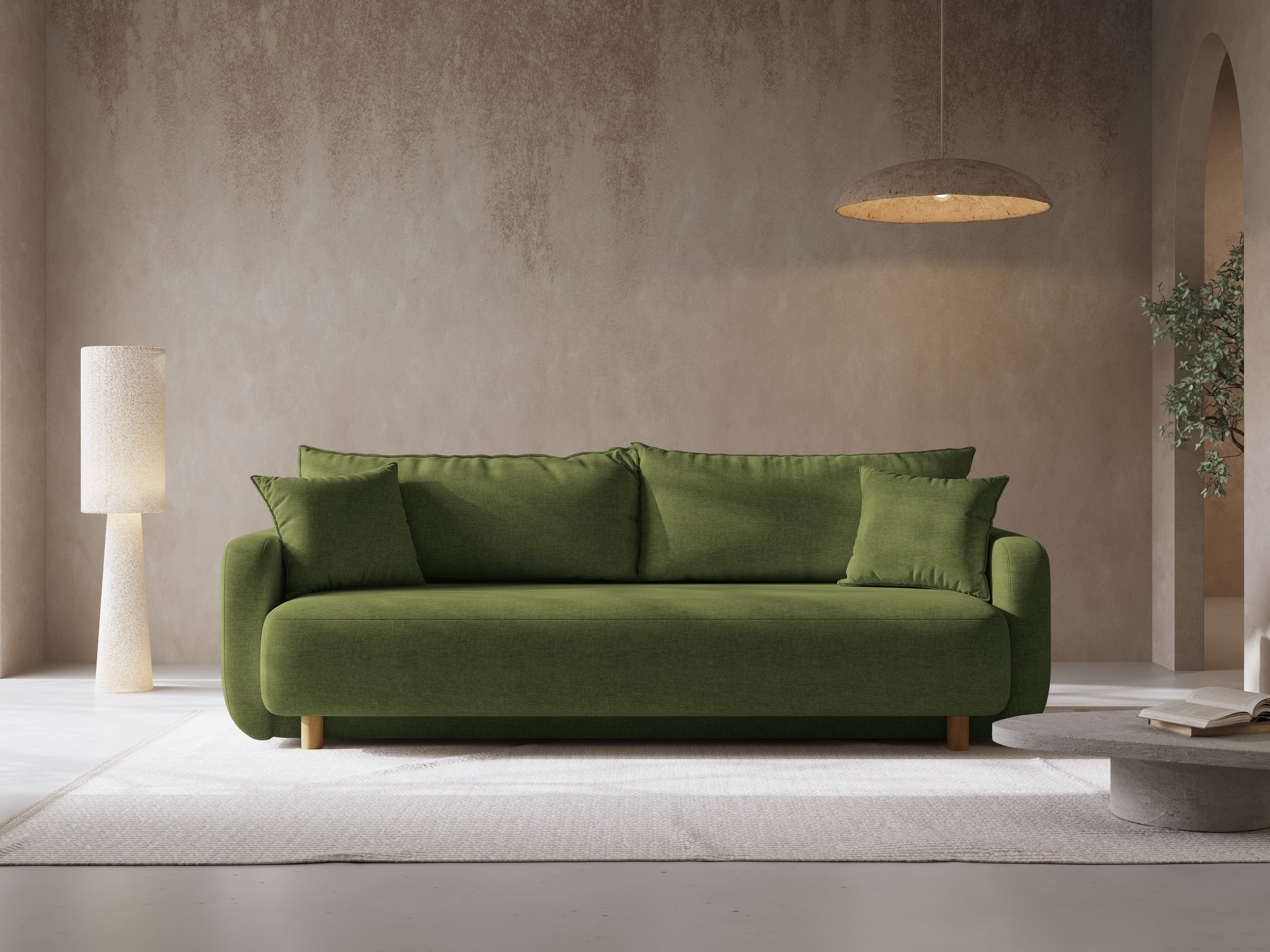 Sofa mit Schlaffunktion ELEN grün Chenille