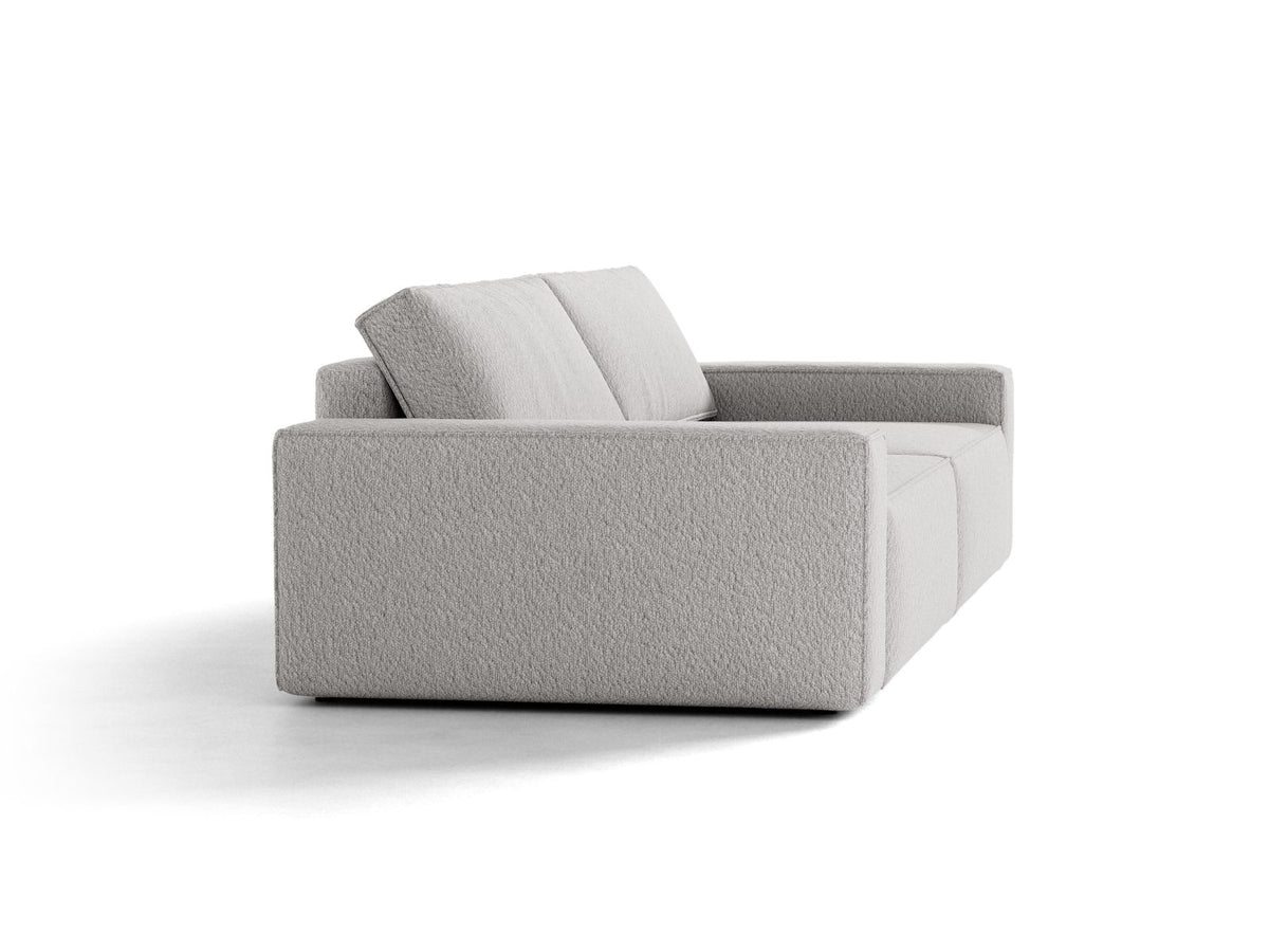 Sofa 3-osobowa z funkcją spania JODIE jasny szary boucle – ujęcie 4