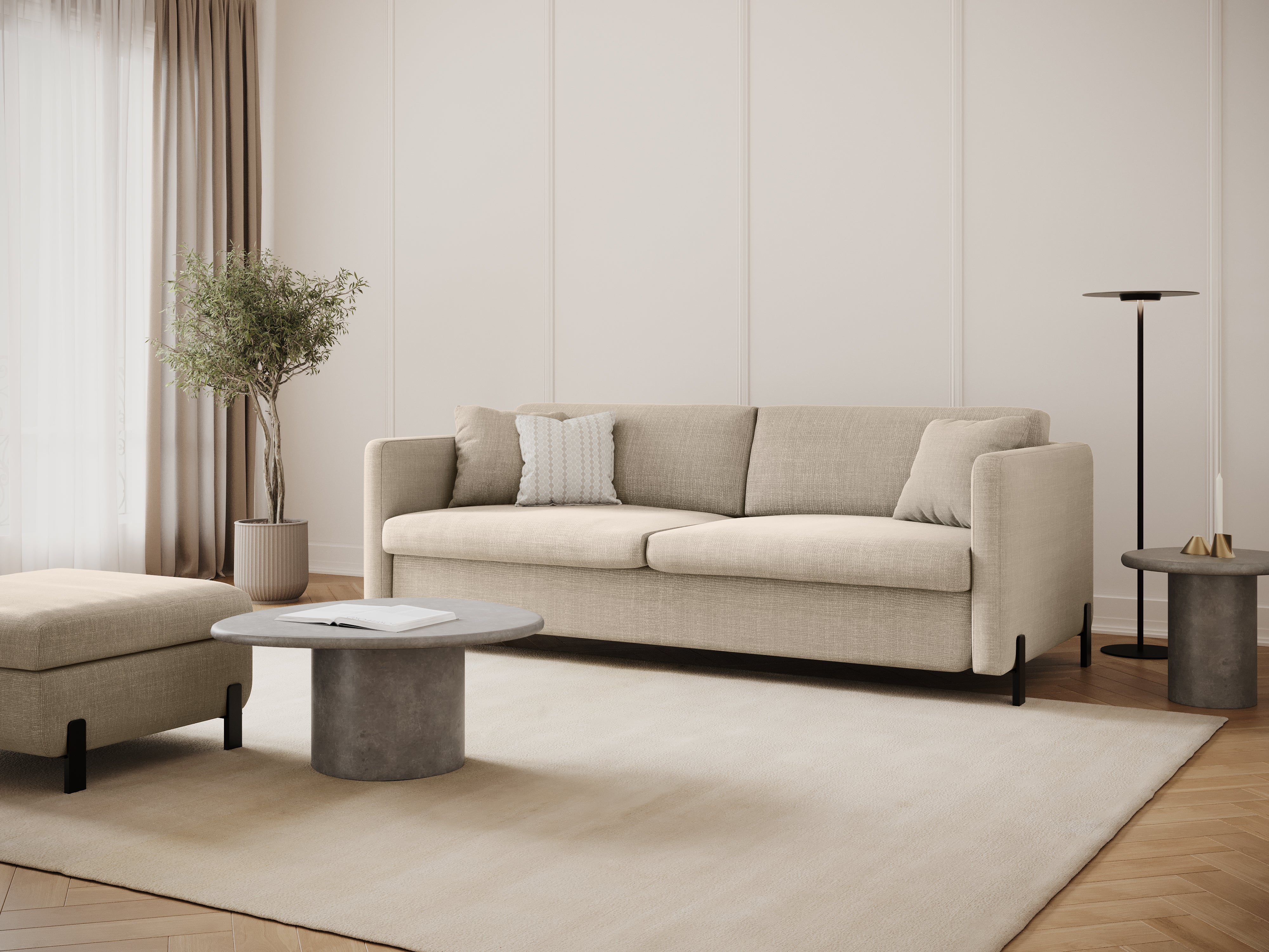 Sofa mit Bettfunktion, "Gloria", 3 Sitze, Beige, 202x102x80
In Europa gemacht