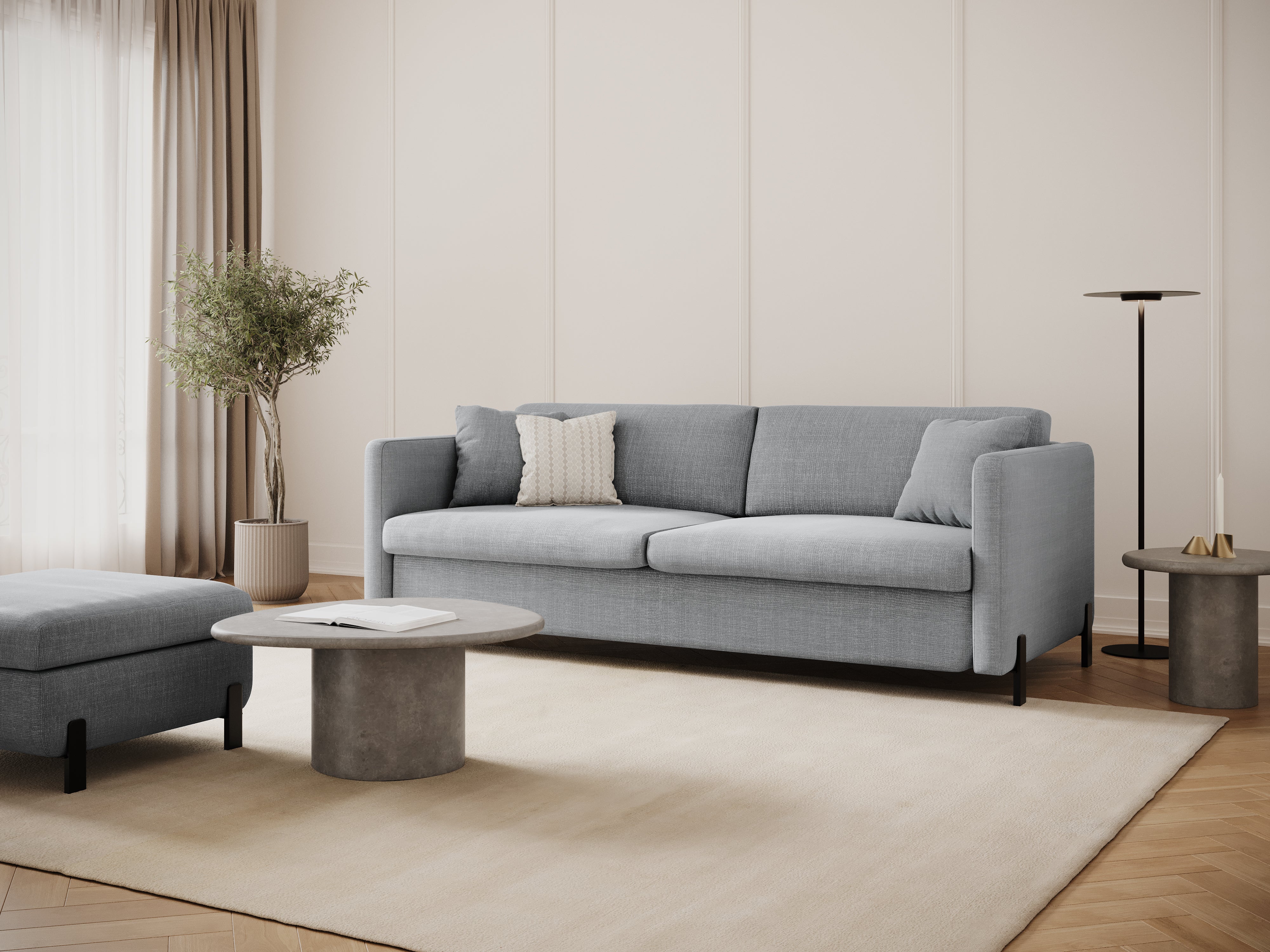 Sofa mit Bettfunktion, "Gloria", 3 Sitze, hellgrau, 202x102x80
In Europa gemacht