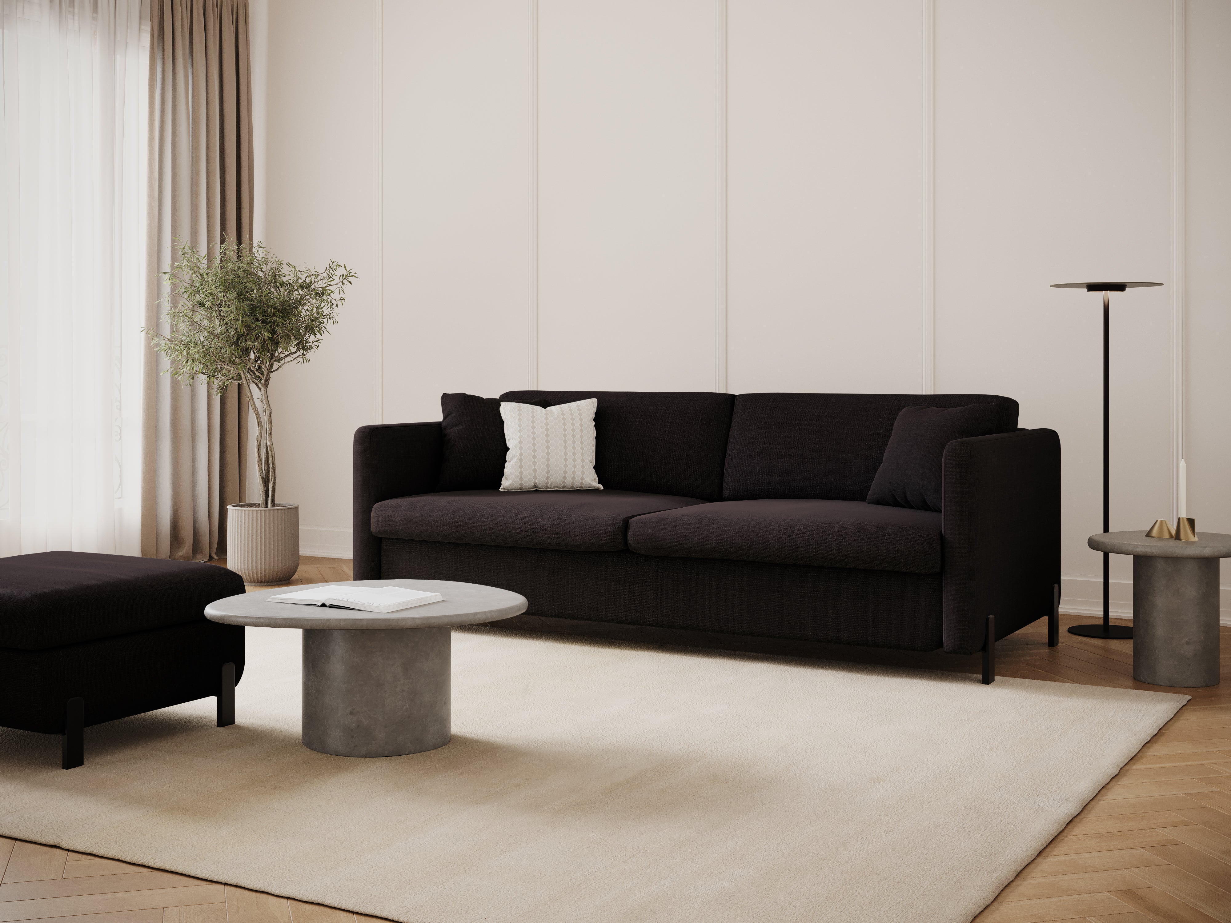 Sofa mit Bettfunktion, "Gloria", 3 Sitze, dunkelgrau, 202x102x80
In Europa gemacht