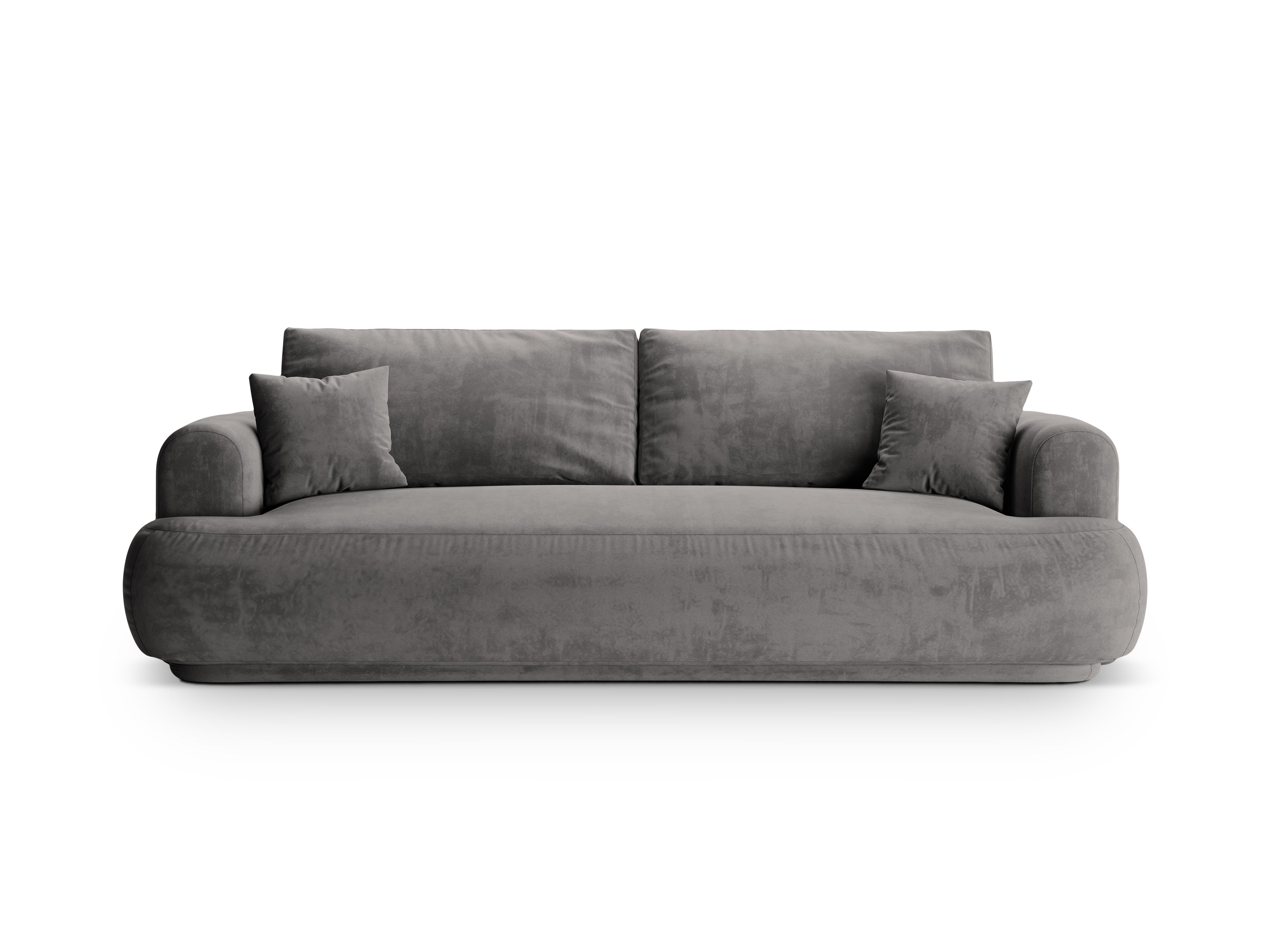 Sofa aksamitna z funkcją spania ELLA szary