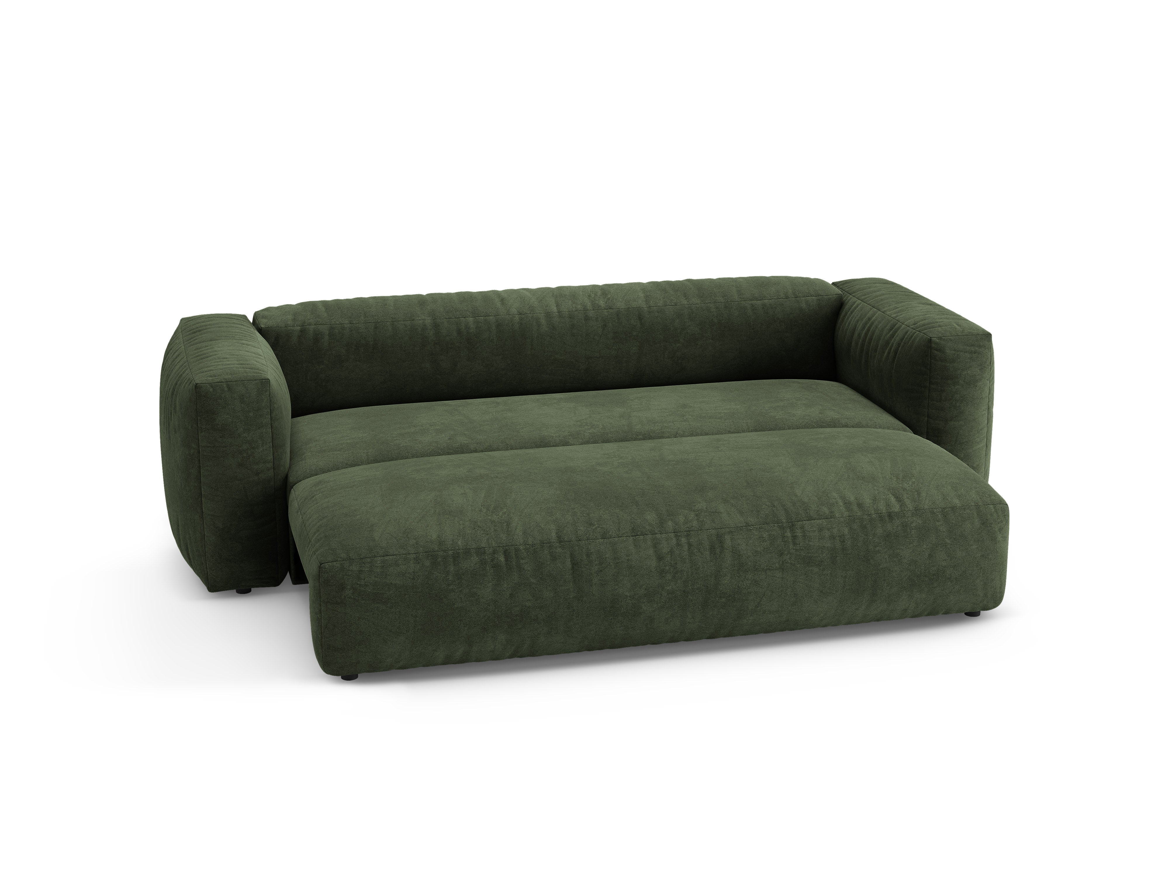 Sofa aksamitna 3-osobowa z funkcją spania MARTINA zielony