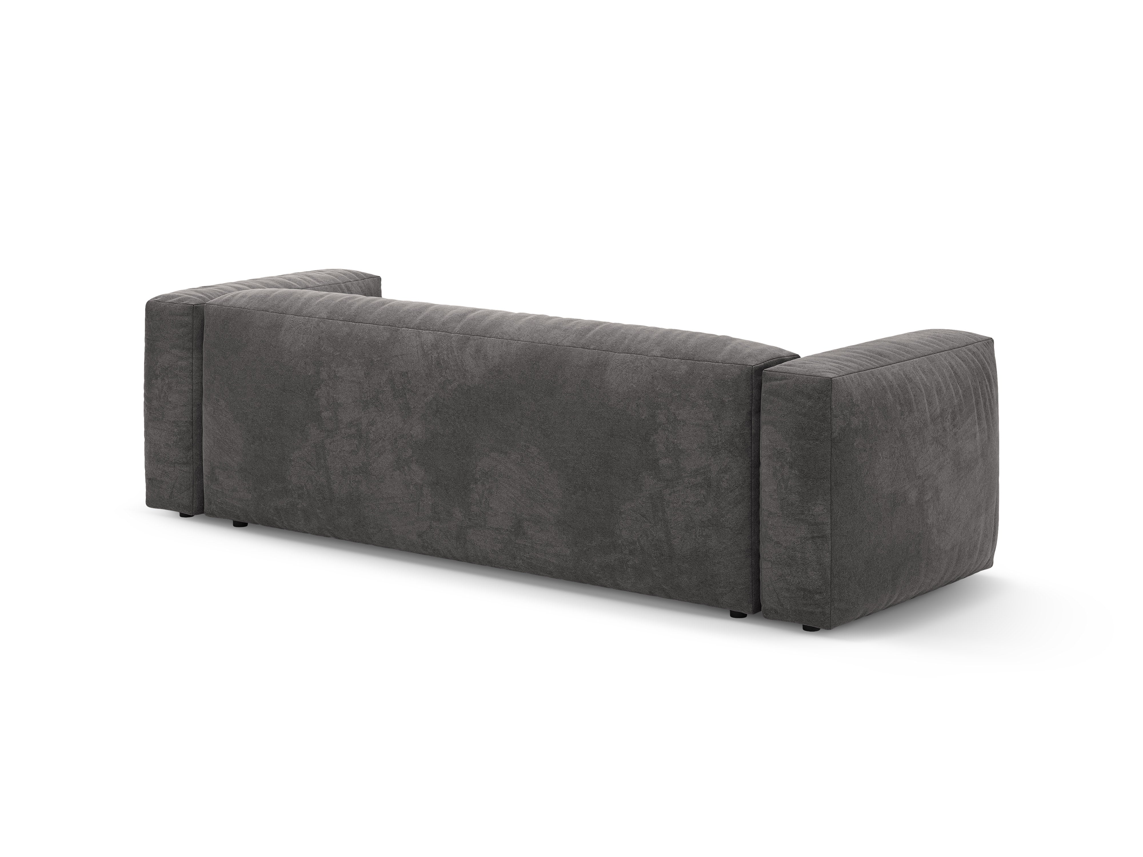 Sofa aksamitna 3-osobowa z funkcją spania MARTINA szary