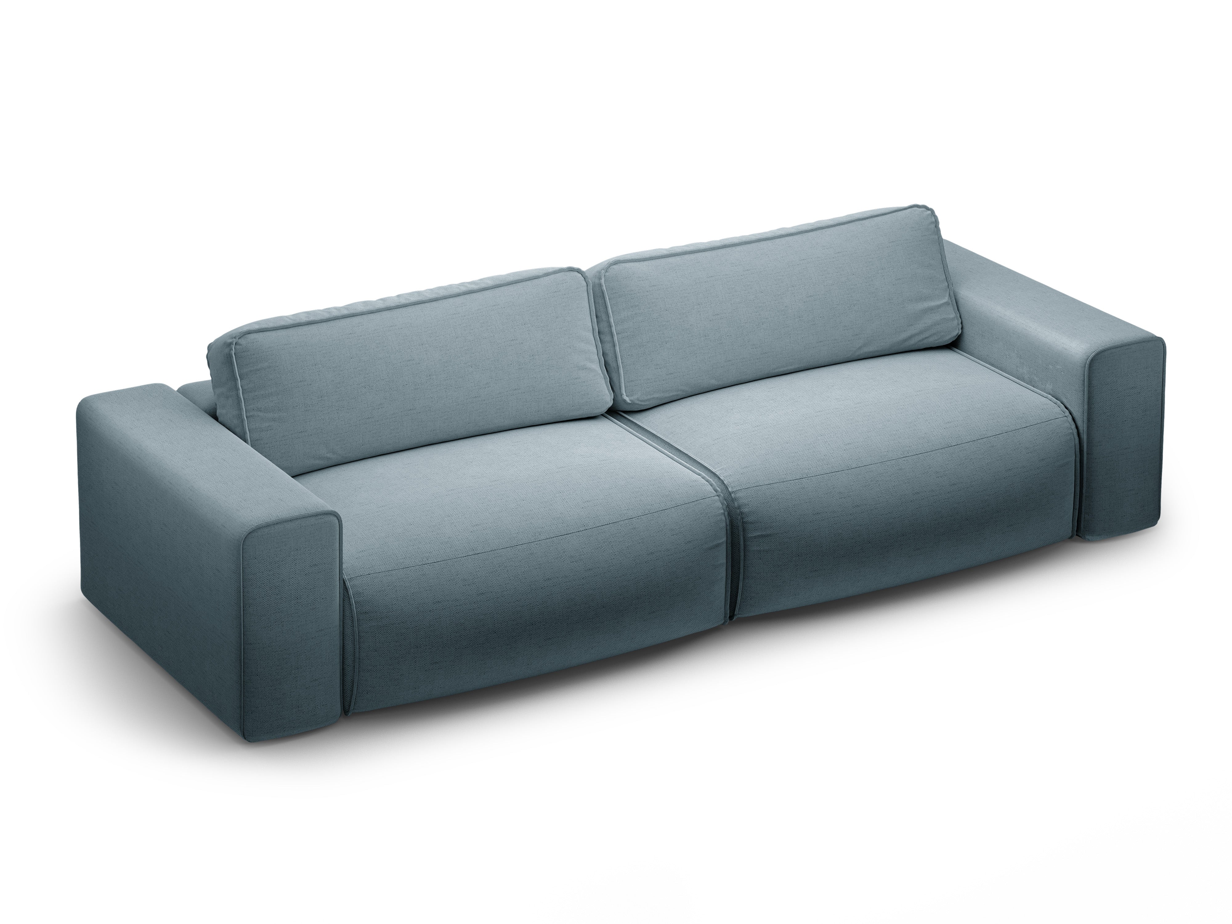 3-seater sofa with sleeping function VICTOR light blue chenille