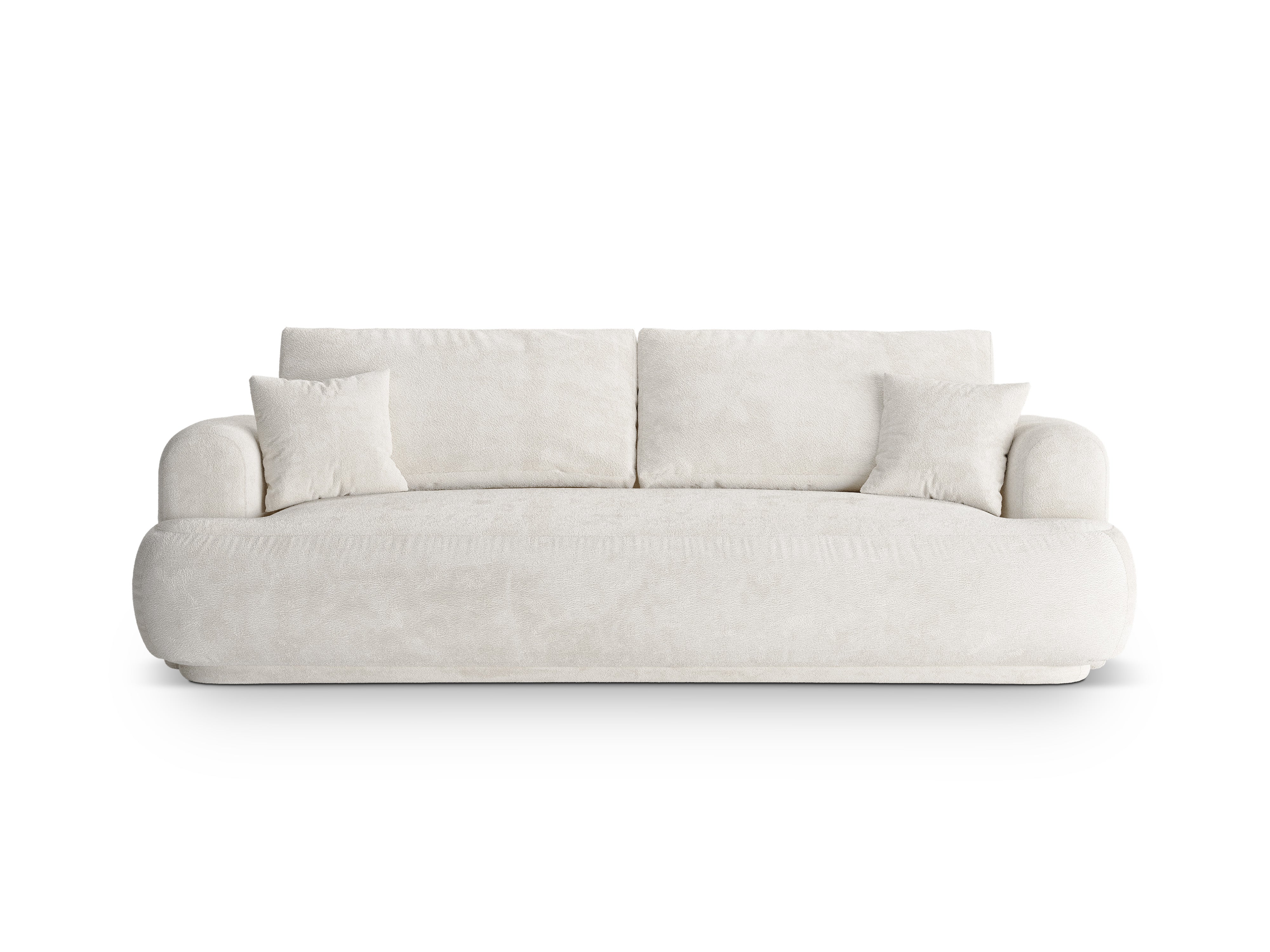 Sofa z funkcją spania ELLA jasnobeżowy boucle