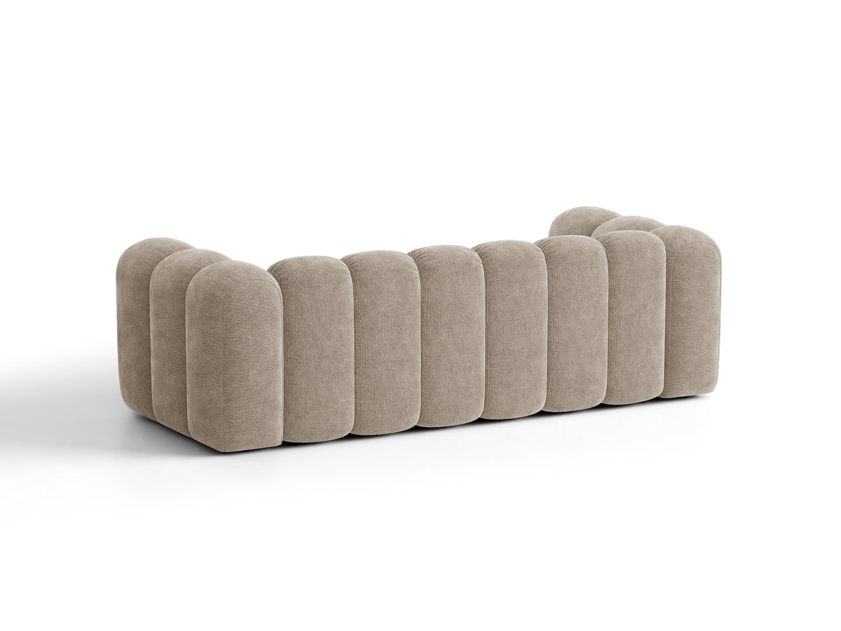 Sofa 3-osobowa z funkcją spania LUPINE beżowy szenil – ujęcie 5
