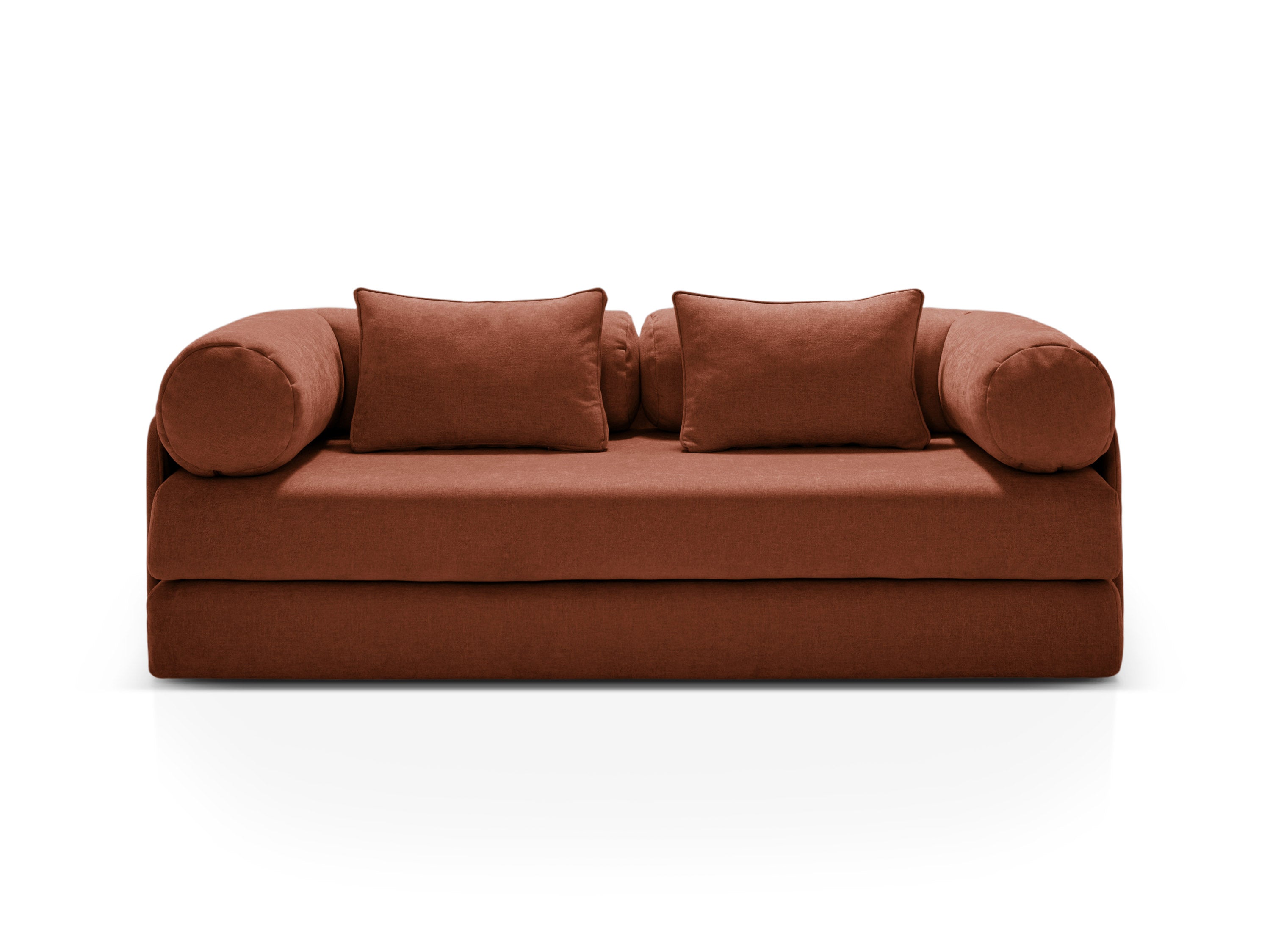 Sofa 3-sitzig mit Schlaffunktion DREAMY ziegelrot