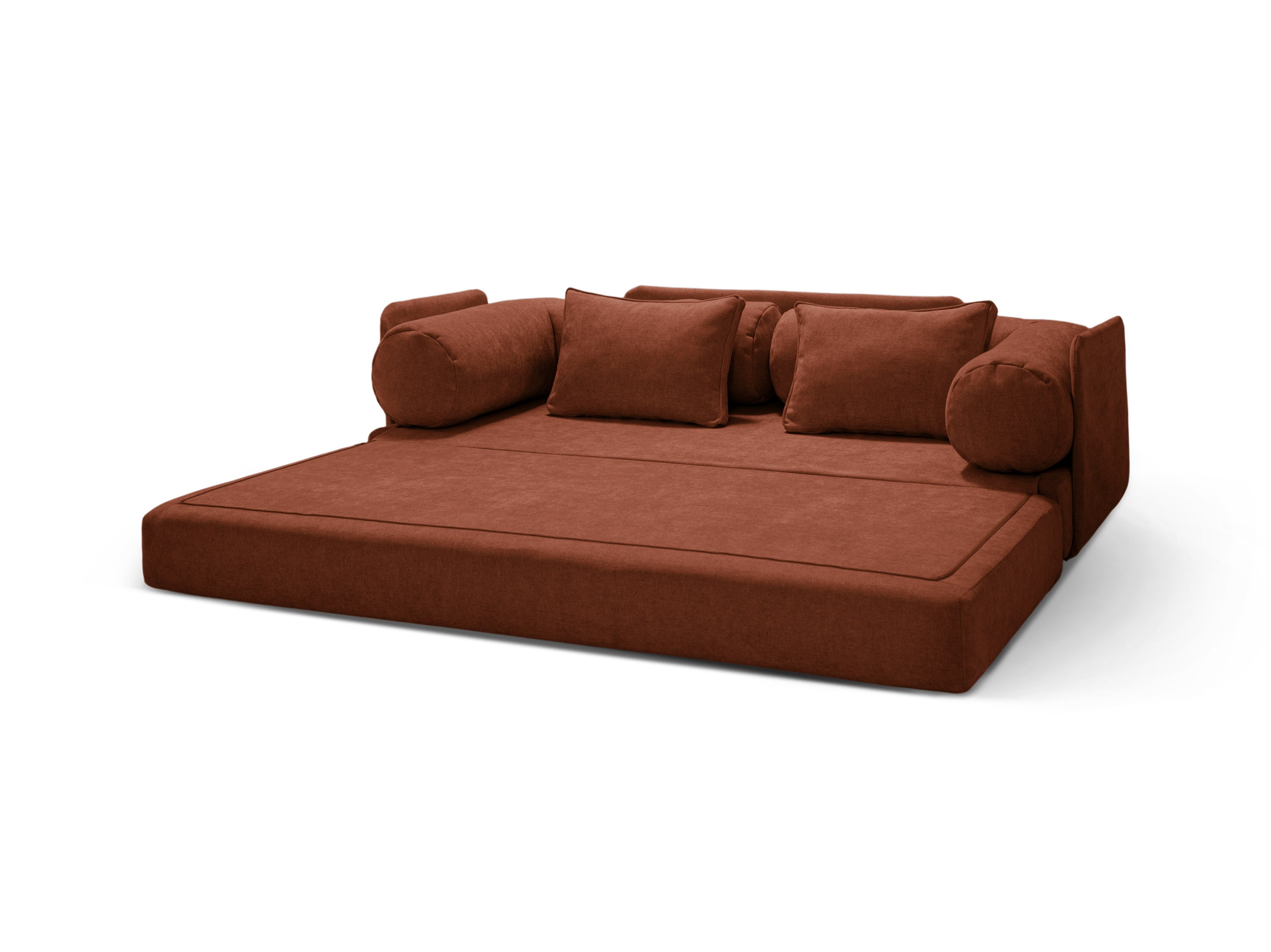 Sofa 3-sitzig mit Schlaffunktion DREAMY ziegelrot