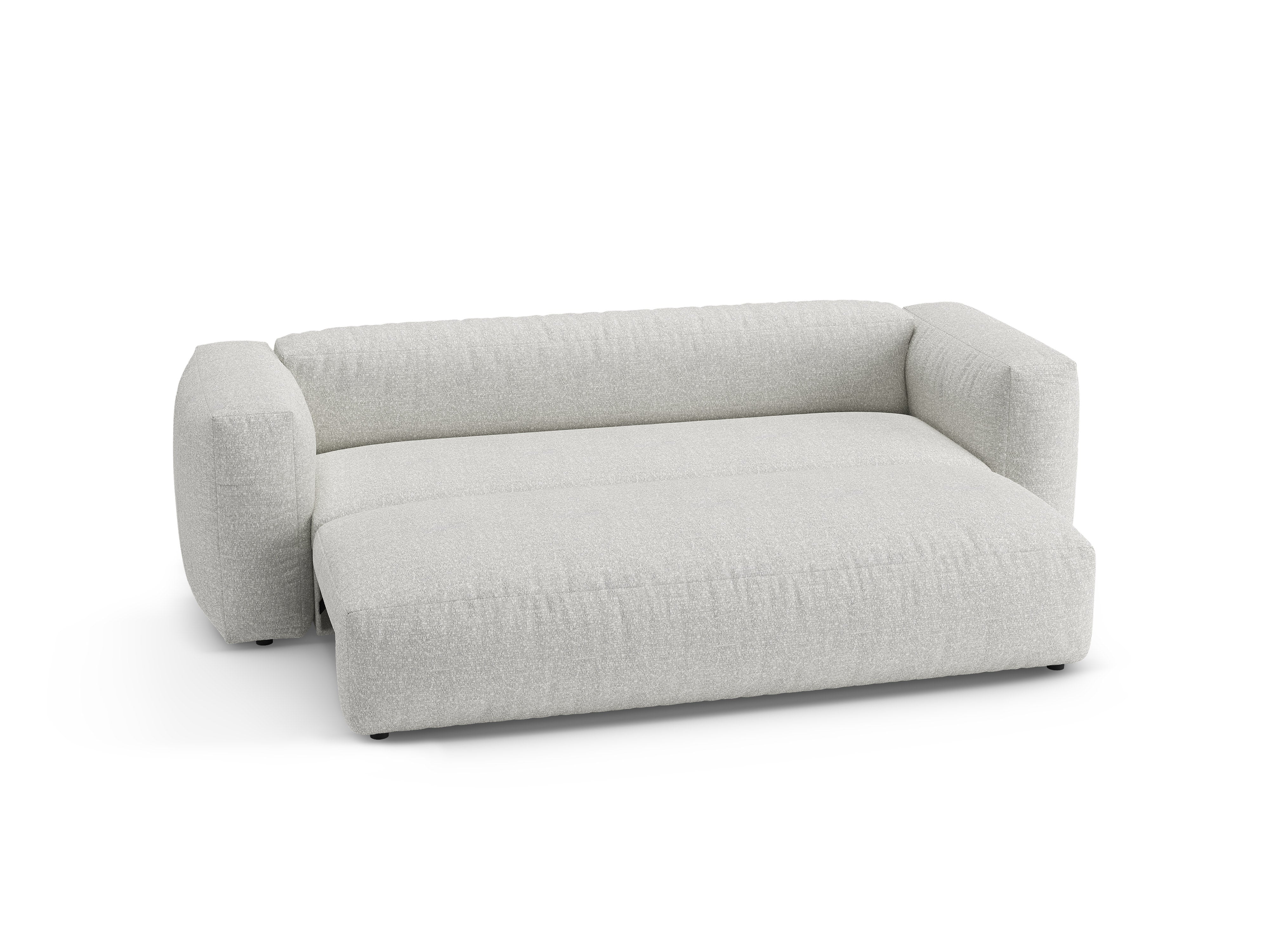 Sofa 3-Sitzer mit Schlaffunktion MARTINA grau-beige Melange Boucle