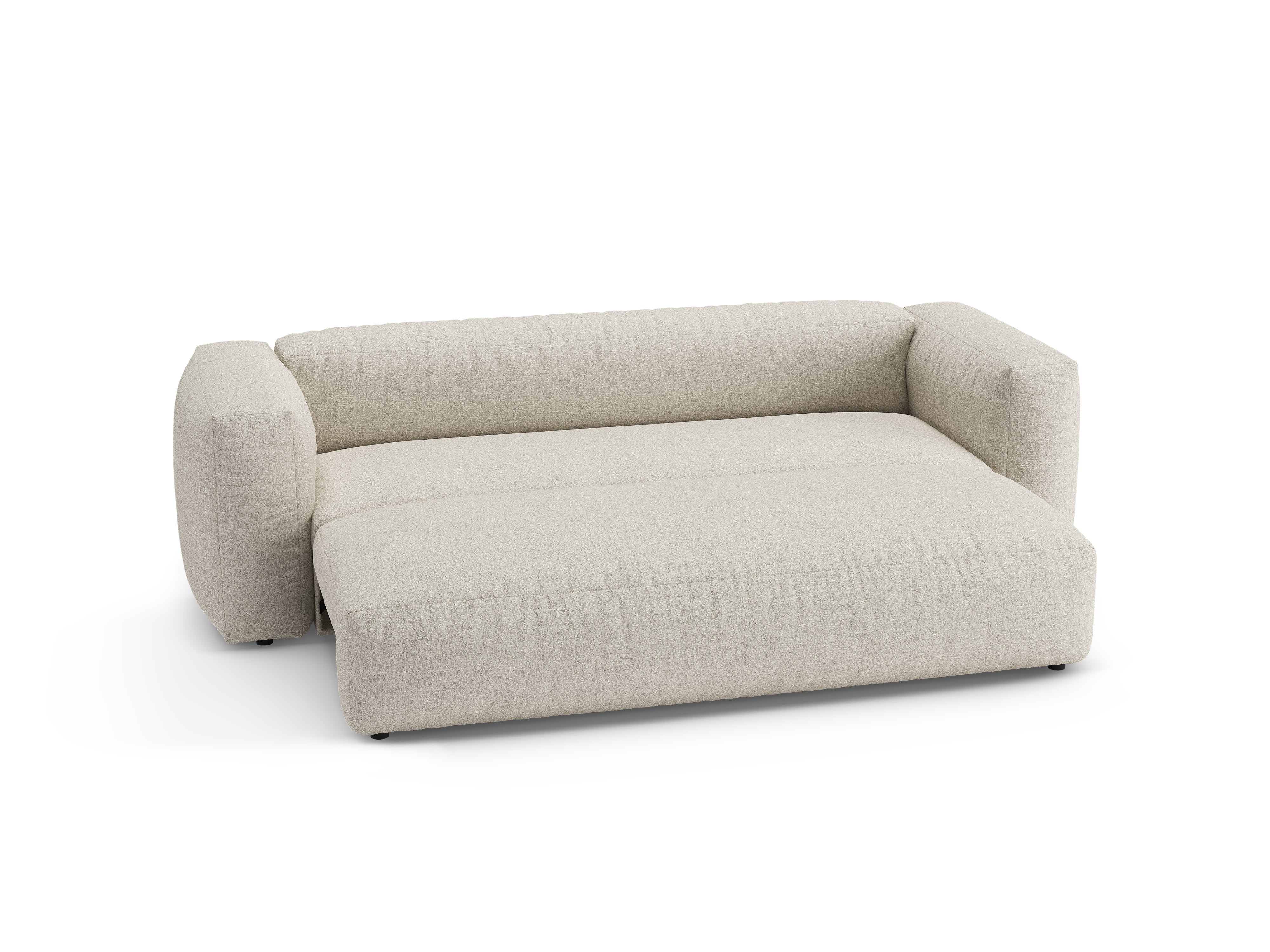 3-Seater Sofa with Sleeping Function MARTINA Beige Boucle