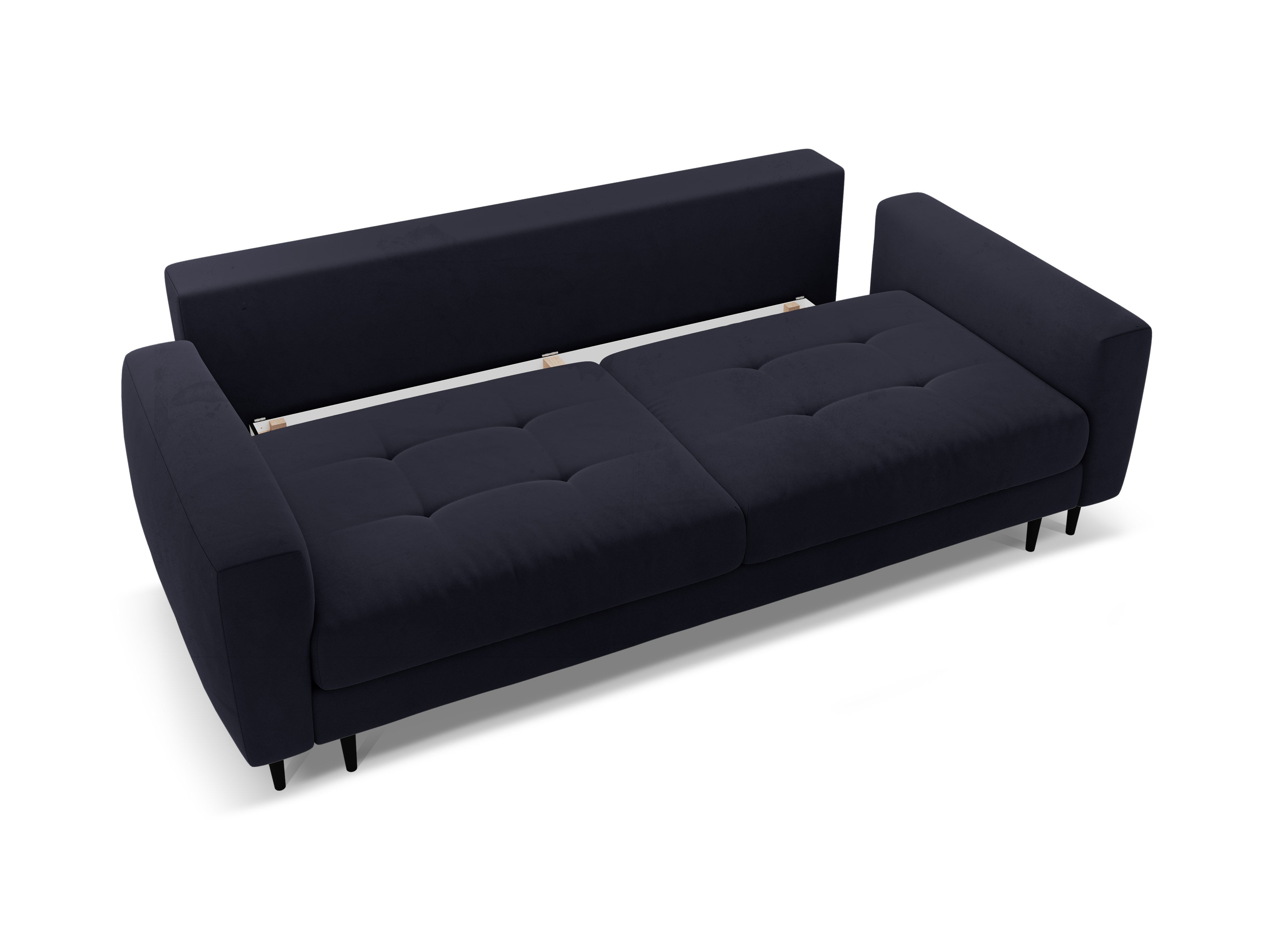 Sofa aksamitna 3-osobowa z funkcją spania BEMY królewski niebieski