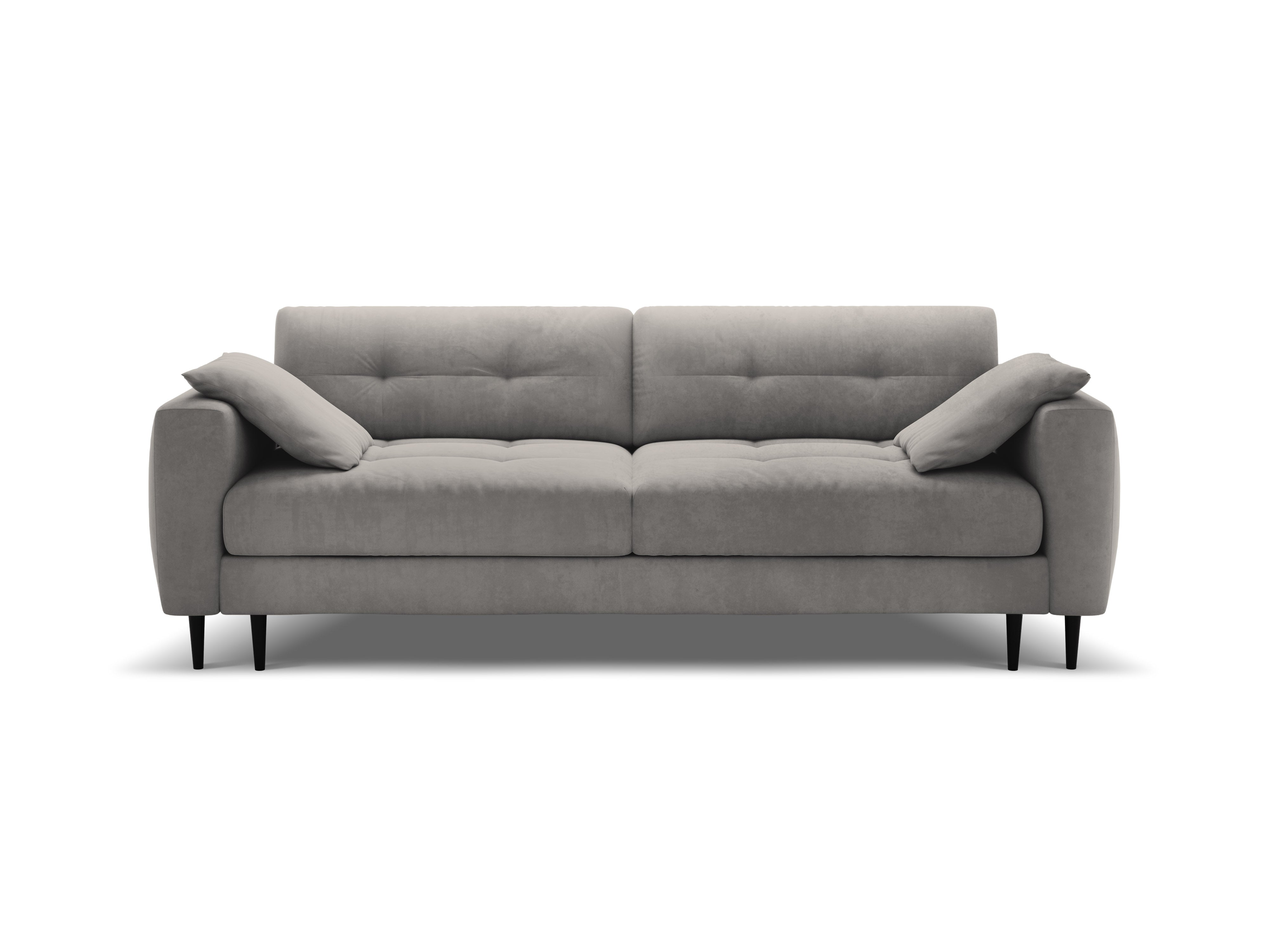 Sofa aus Samt für 3 Personen mit Schlaf-Funktion BEMY grau
