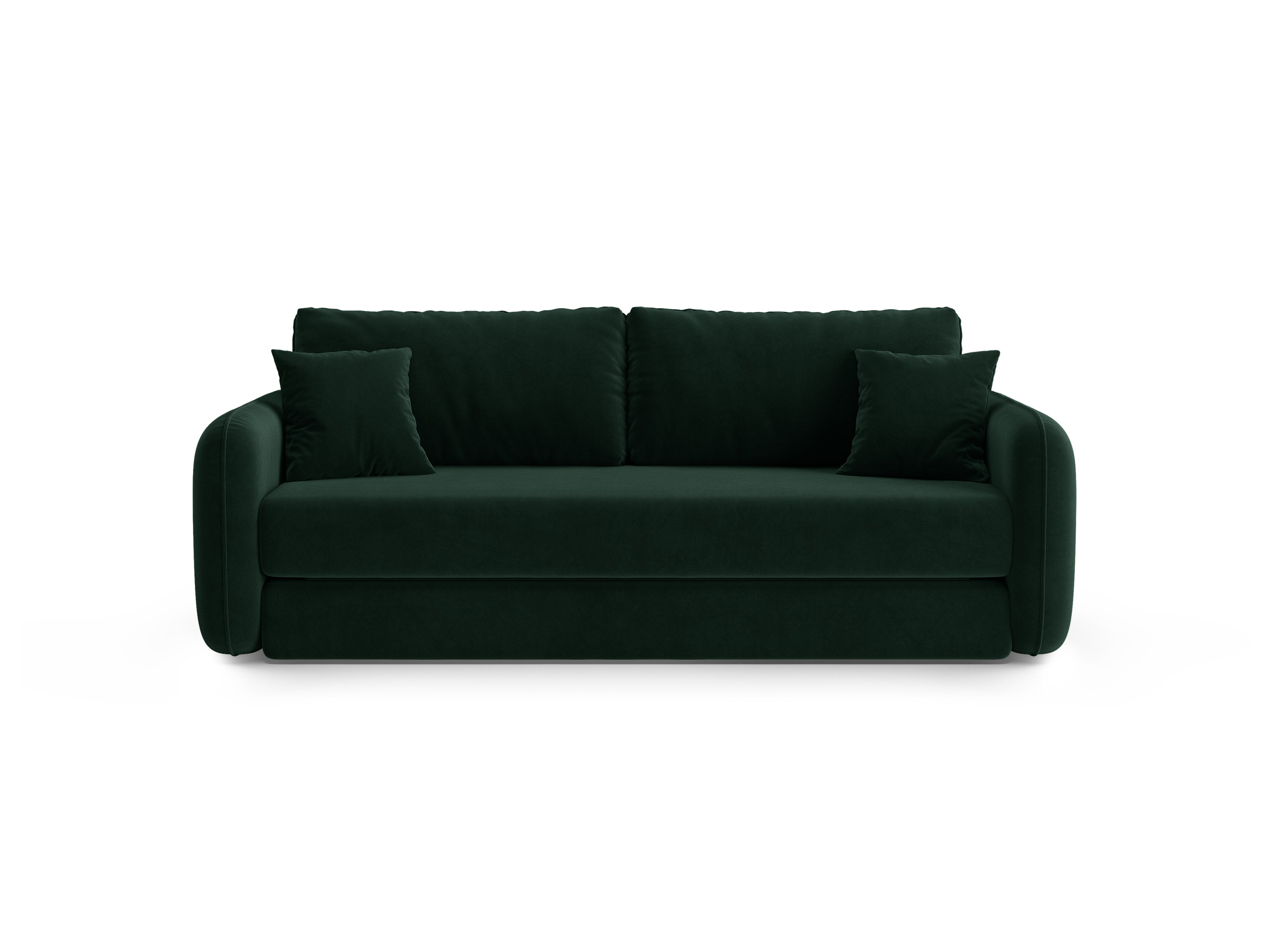 Sofa aus Samt für 3 Personen mit Schlaf-Funktion DORMI in Flaschengrün