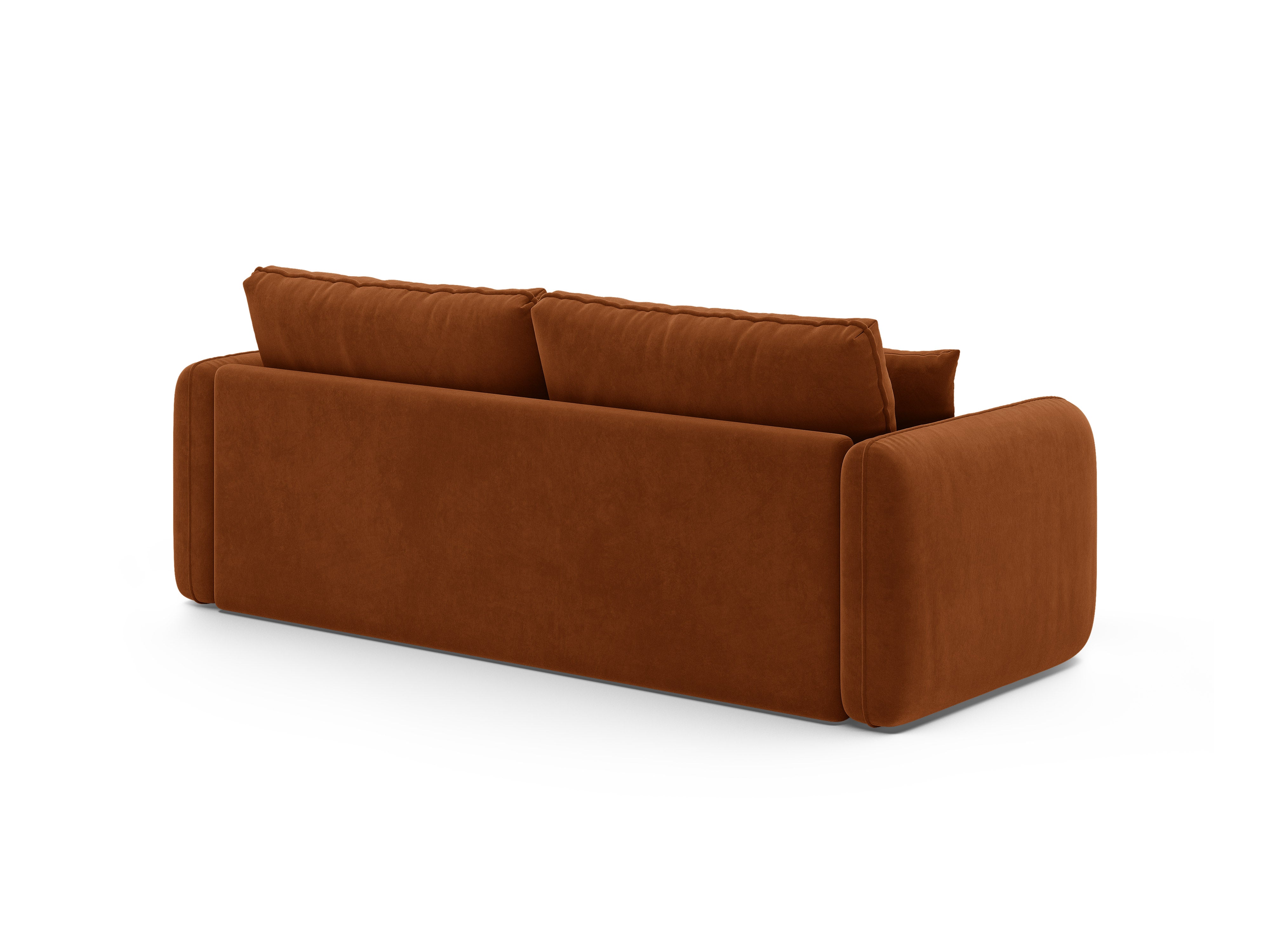 Velvet 3-Seater Sofa with Sleeping Function DORMI Terracotta