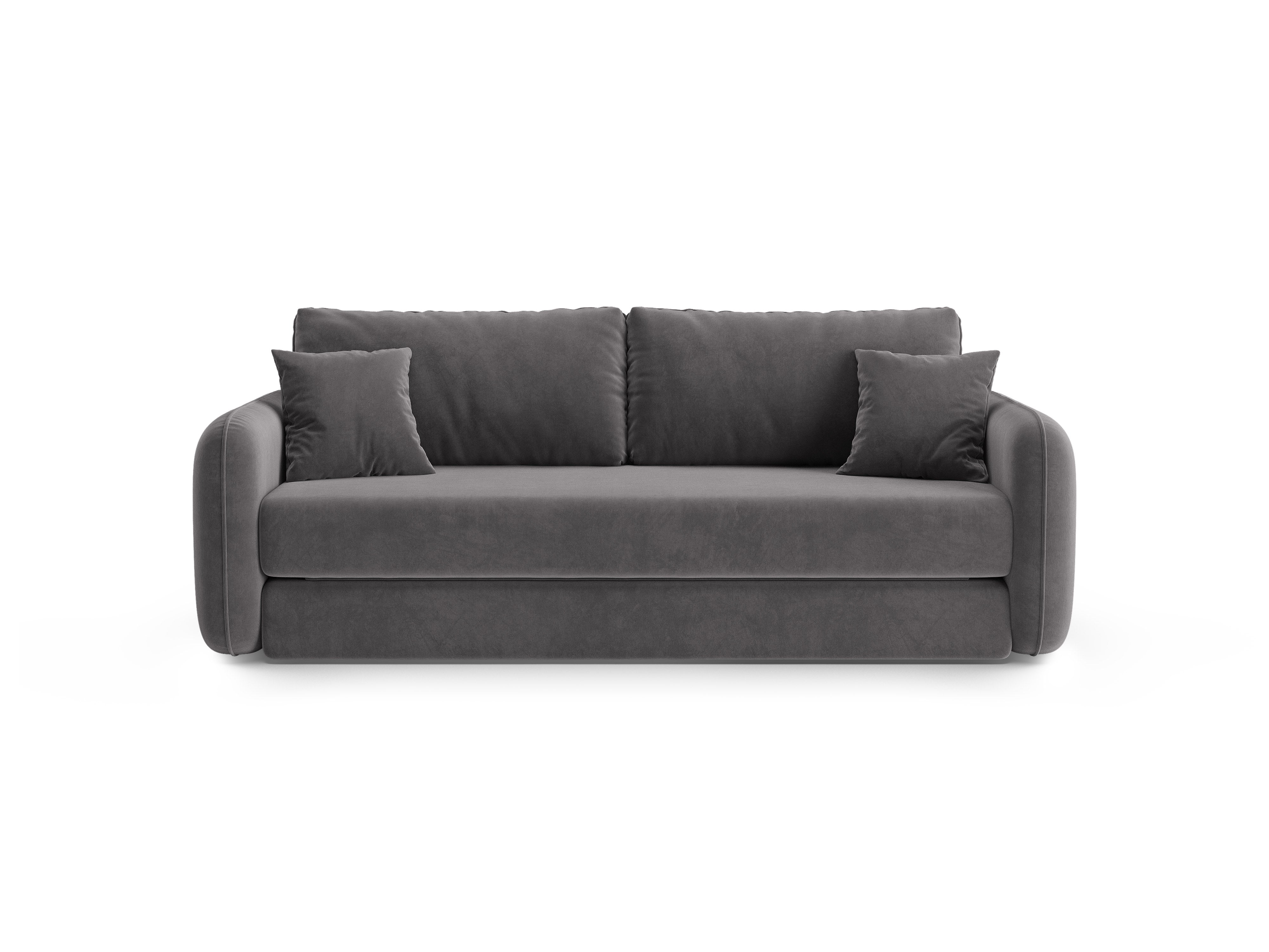 Sofa aus Samt für 3 Personen mit Schlaf-Funktion DORMI dunkelgrau