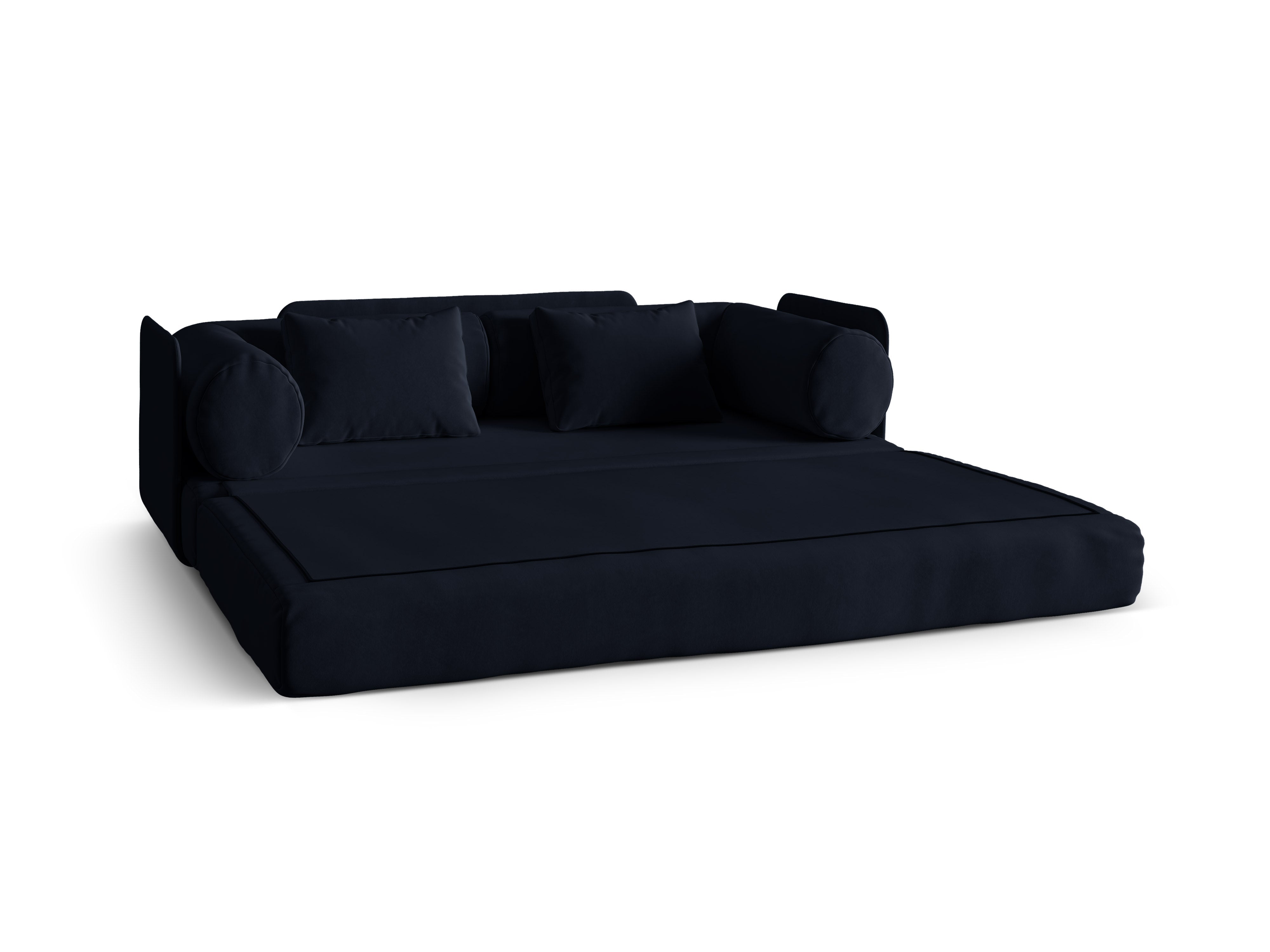 Dreamy Royal Blue Velvet 3-Seater Sofa with Sleeping Function