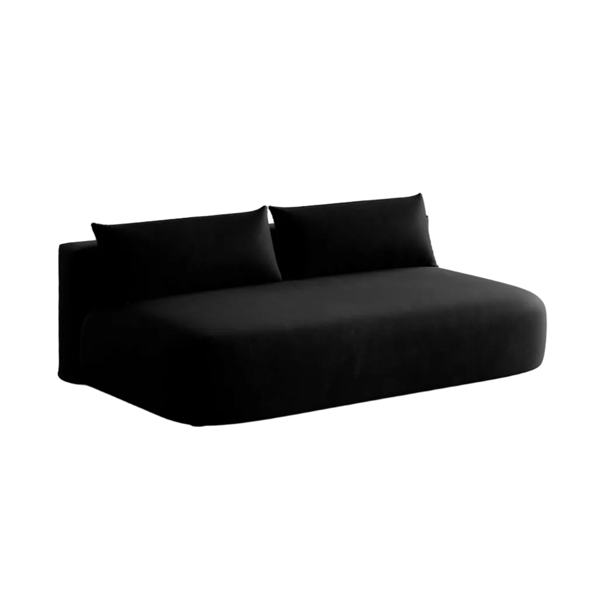 Sofa 3-osobowa aksamitna z funkcją spania HENA czarny