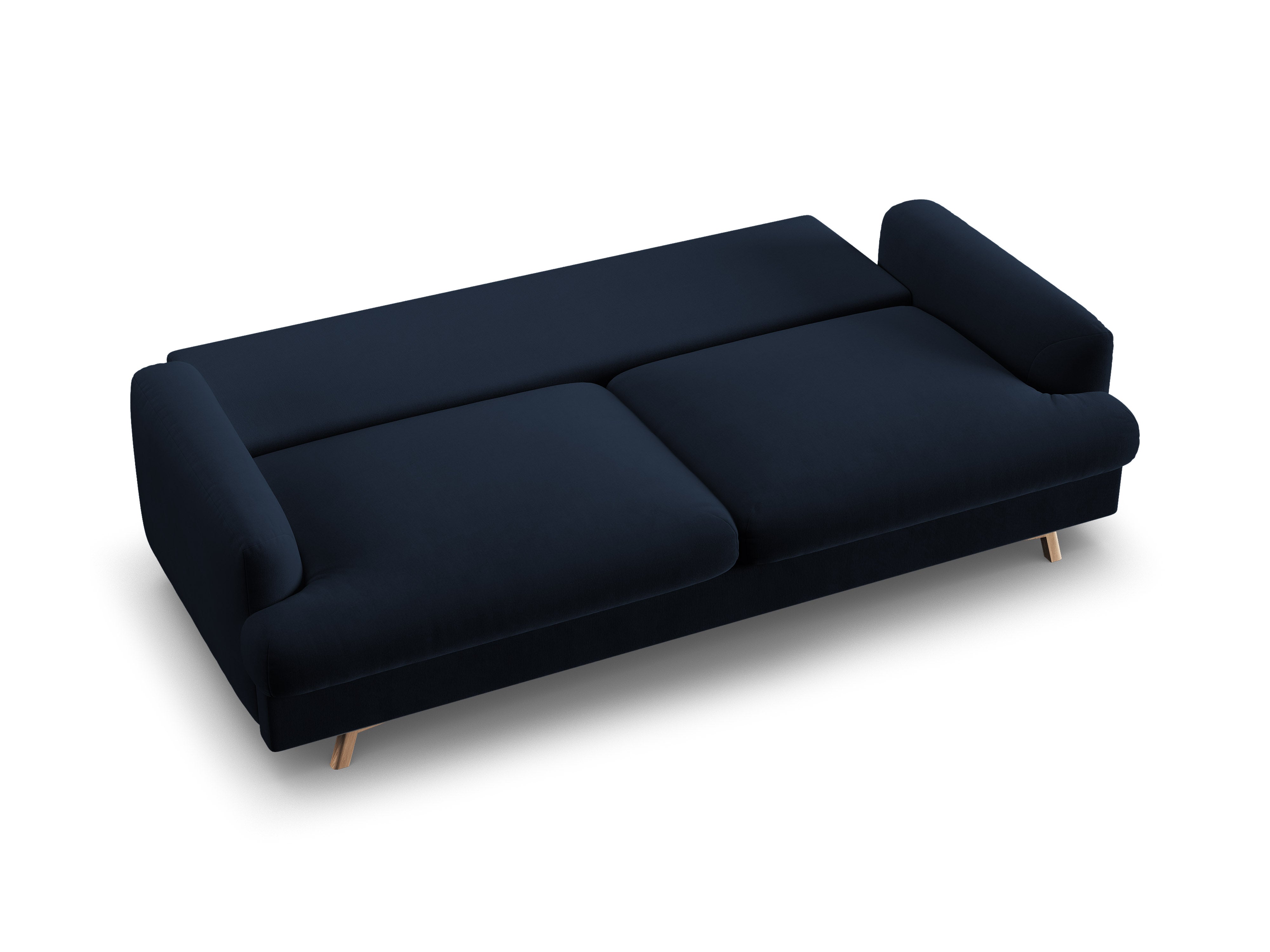 Sofa aksamitna 3-osobowa z funkcją spania NAOMI królewski niebieski