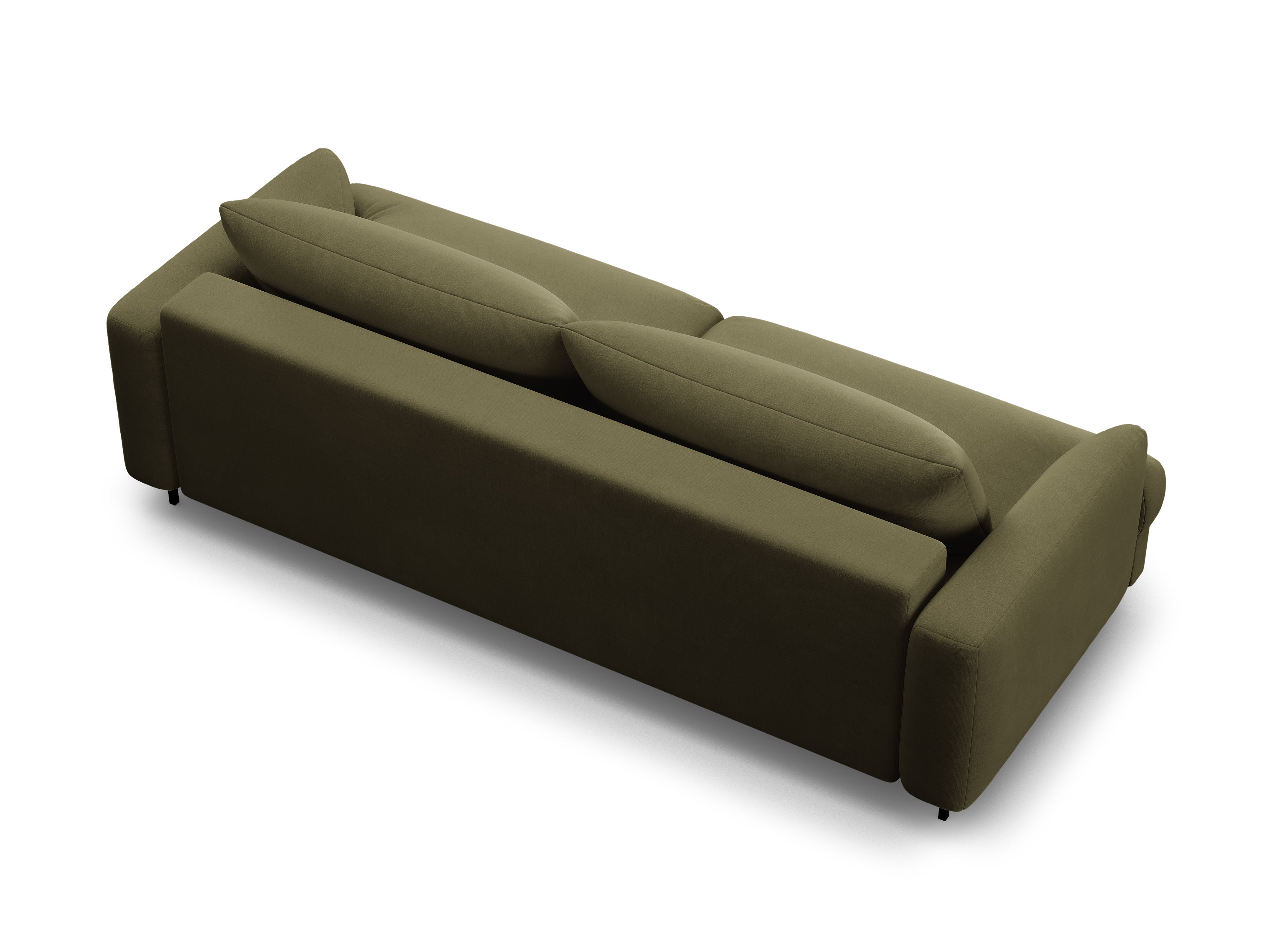 Velvet 3-Seater Sofa with Sleeping Function NAOMI Green
