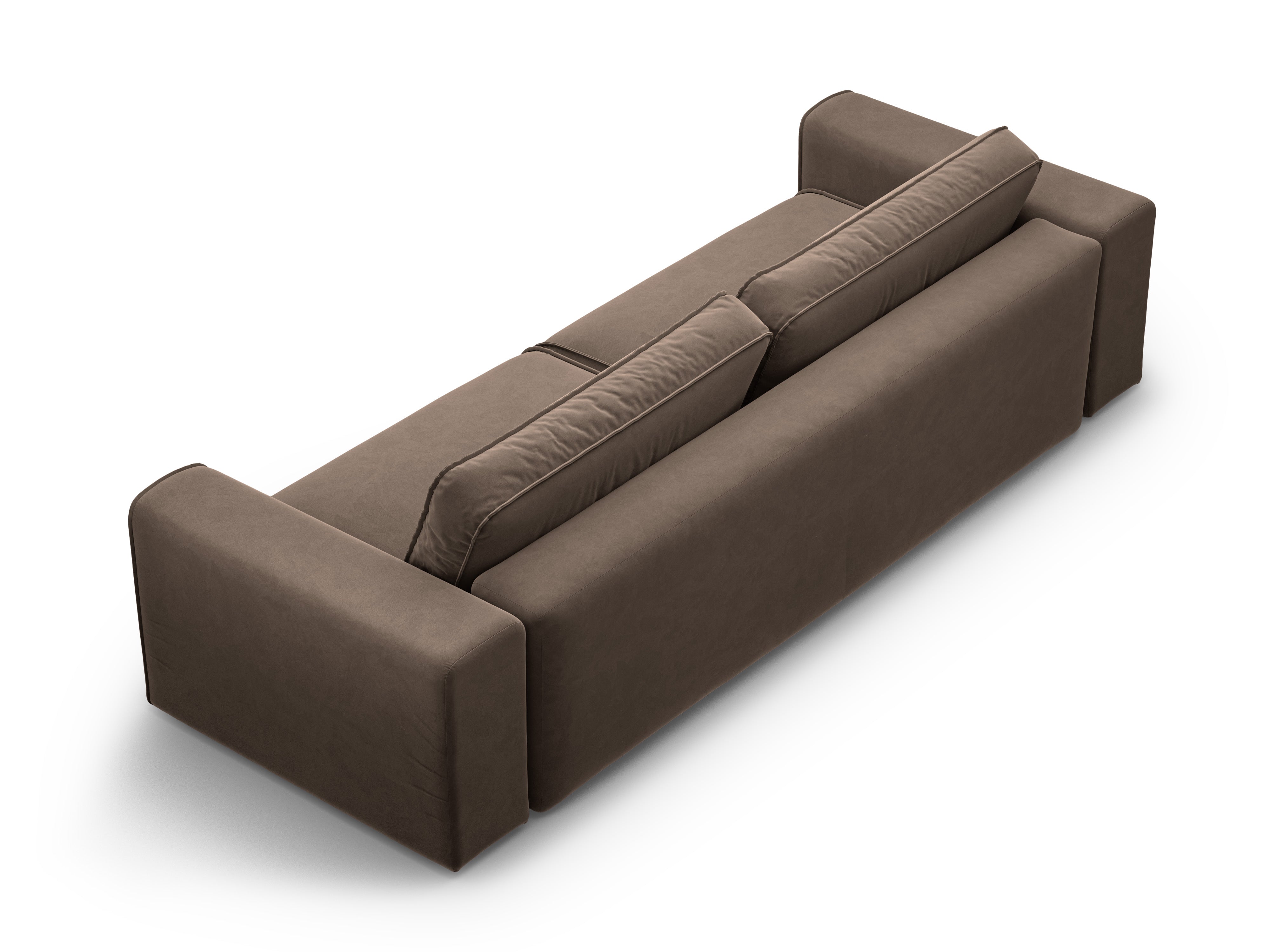 Velvet 3-seater sofa with sleeping function VICTOR chocolate
