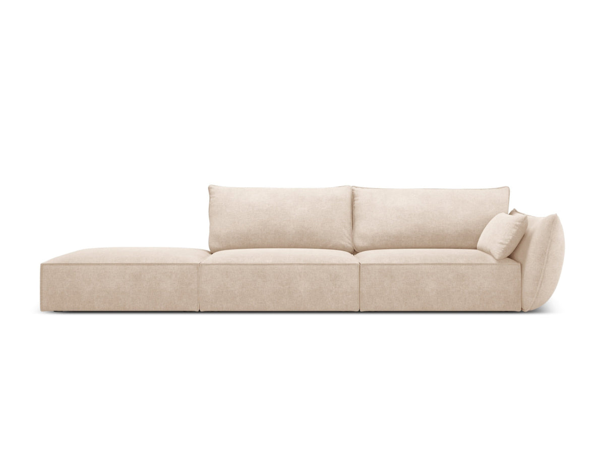 Sofa z otomaną lewostronną 4-osobowa KAELLE beżowy szenil Over The Horizon – Micadoni