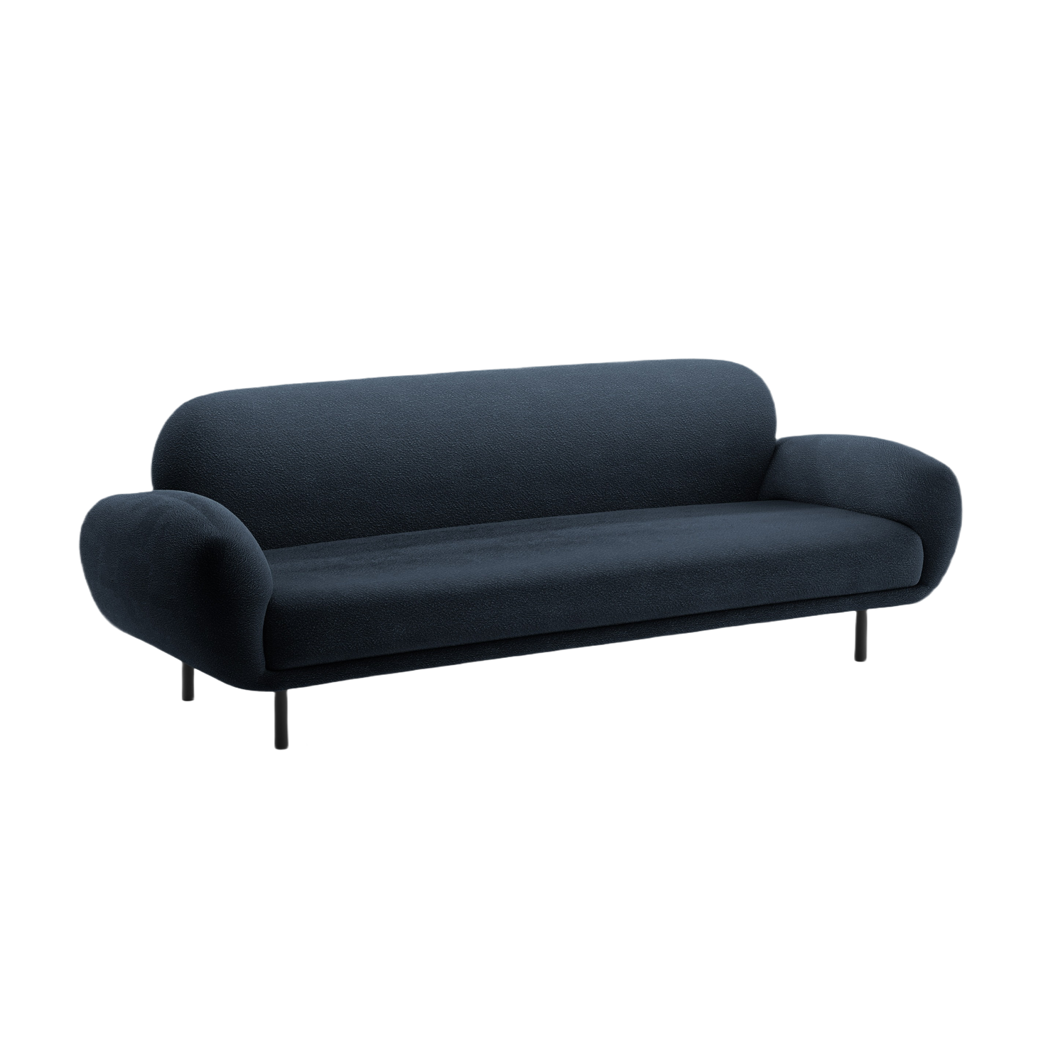 Sofa 3-Sitzer POPPY dunkelblau Boucle