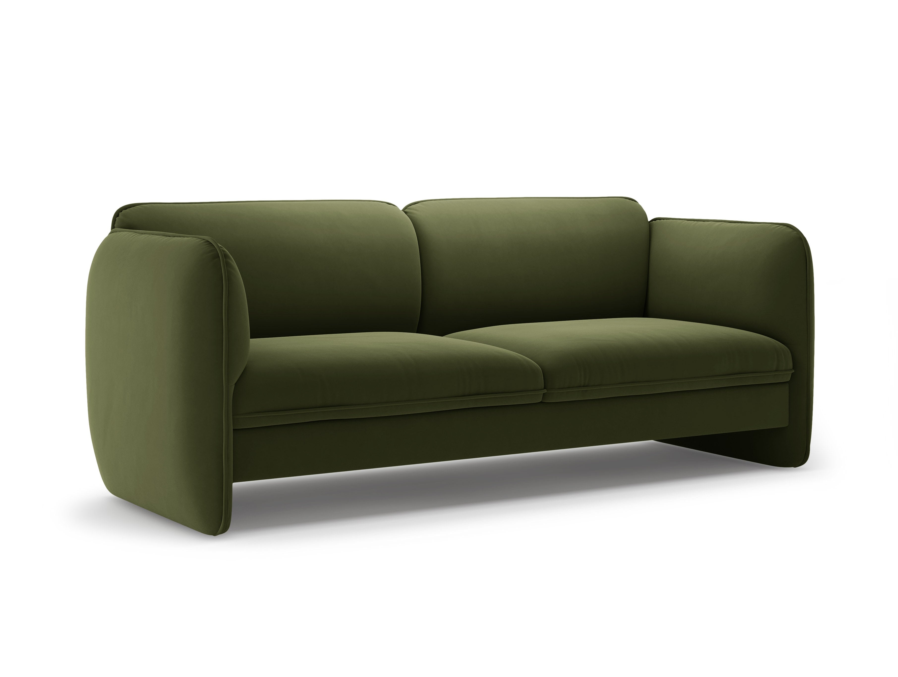 Sofa 3-osobowa aksamitna GEORGIA wojskowy zielony