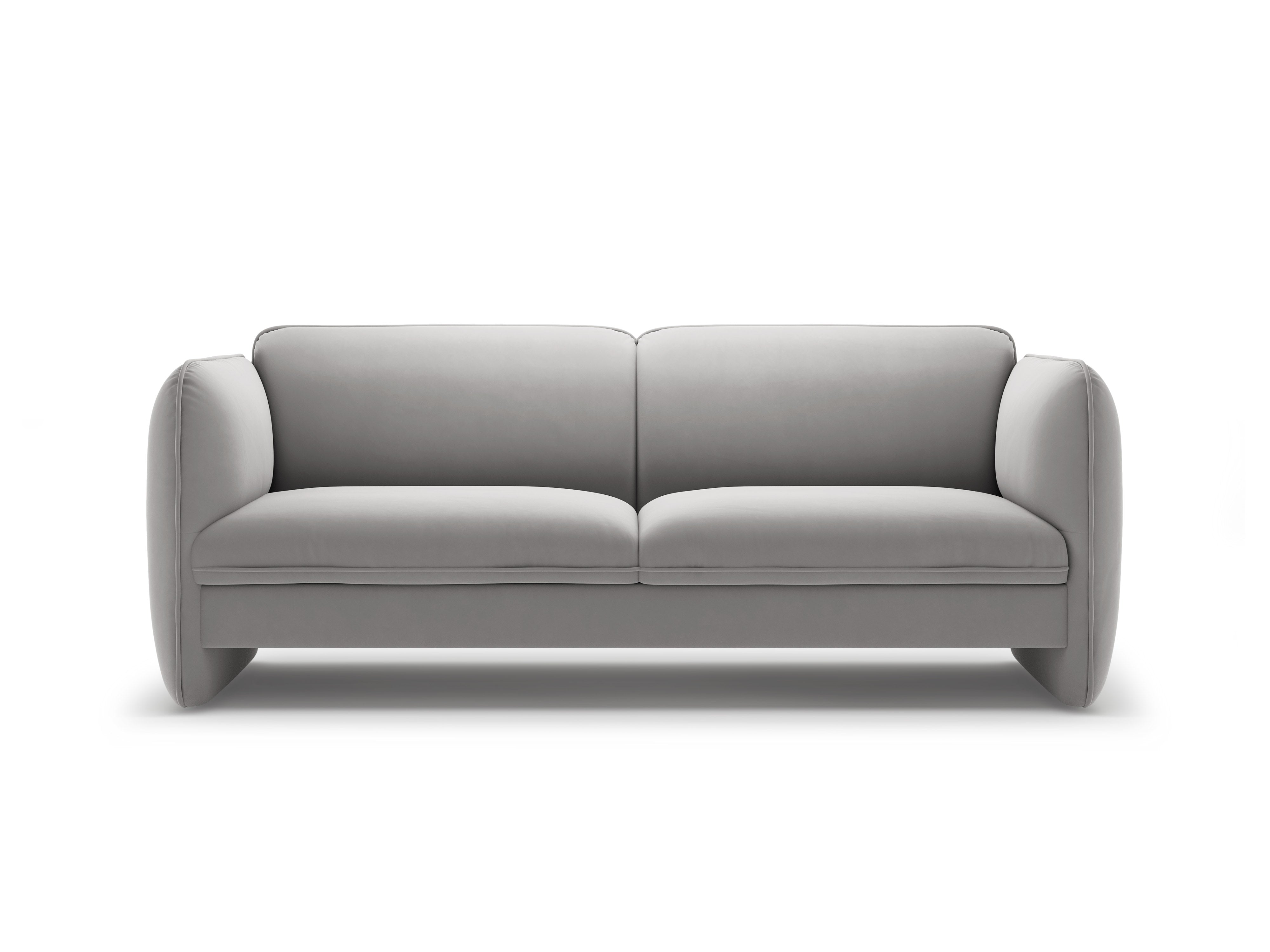Sofa 3-osobowa aksamitna GEORGIA jasnoszary