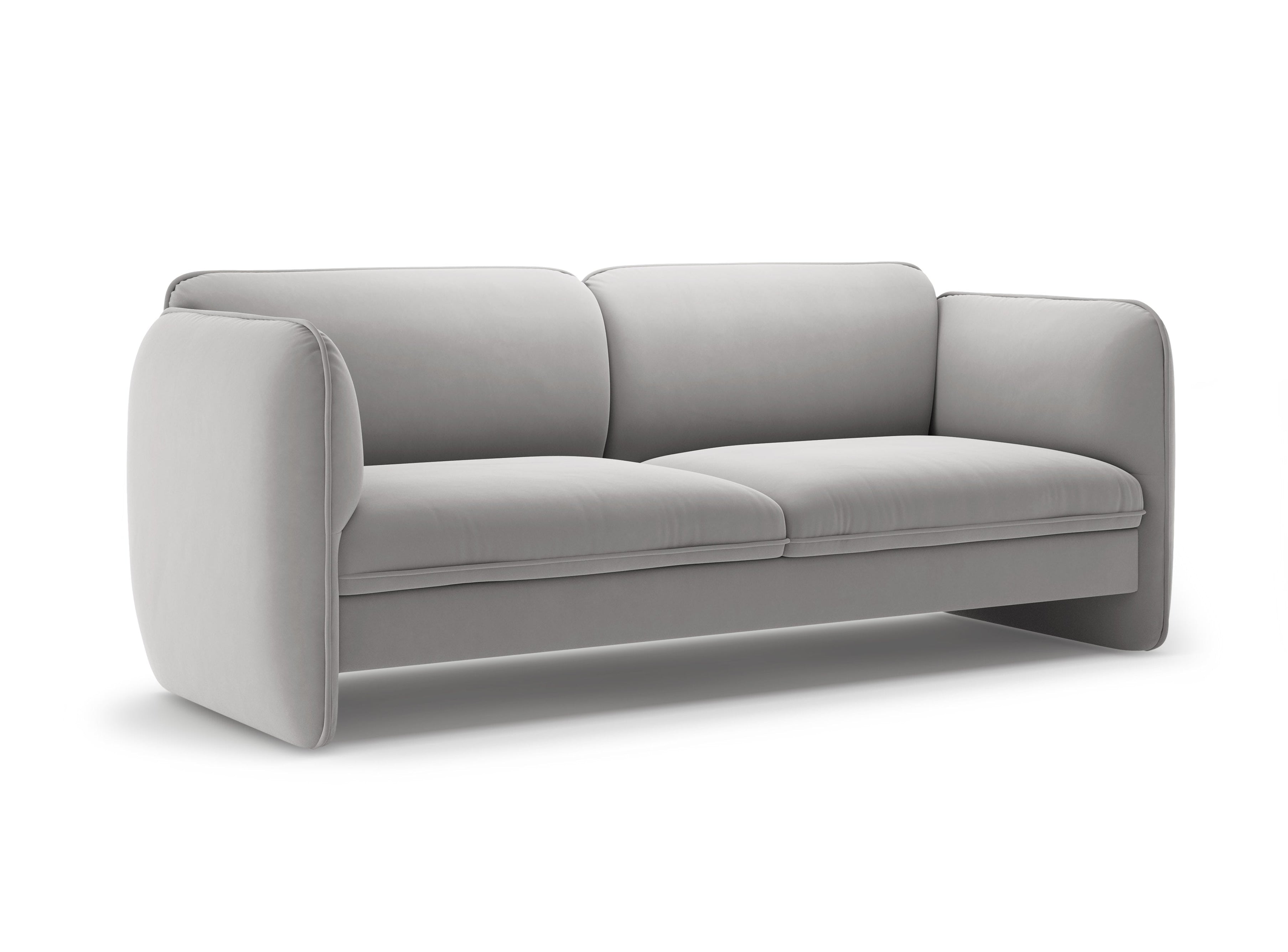 Sofa 3-osobowa aksamitna GEORGIA jasnoszary