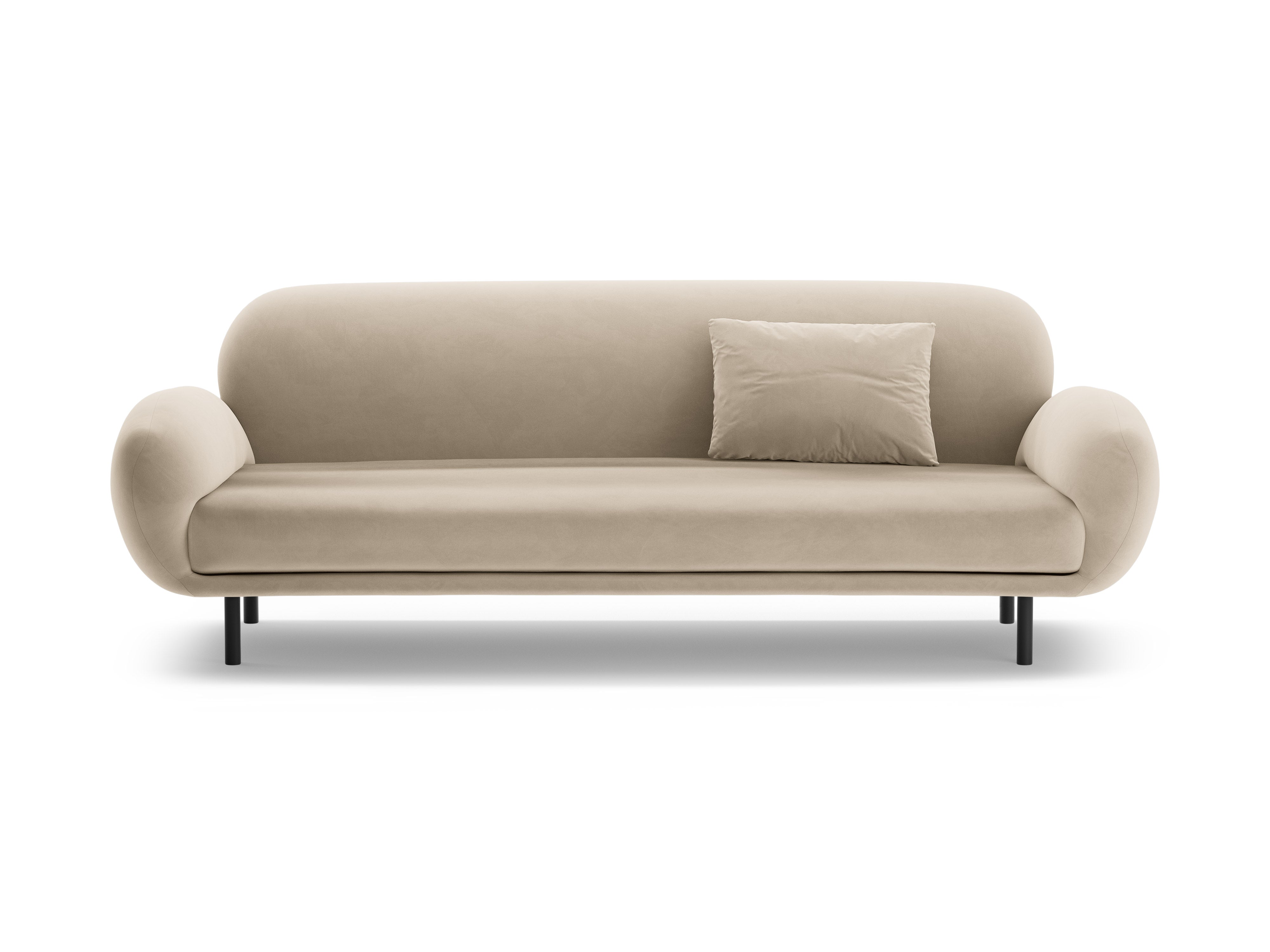 Sofa aus Samt 3-sitzig POPPY ecru