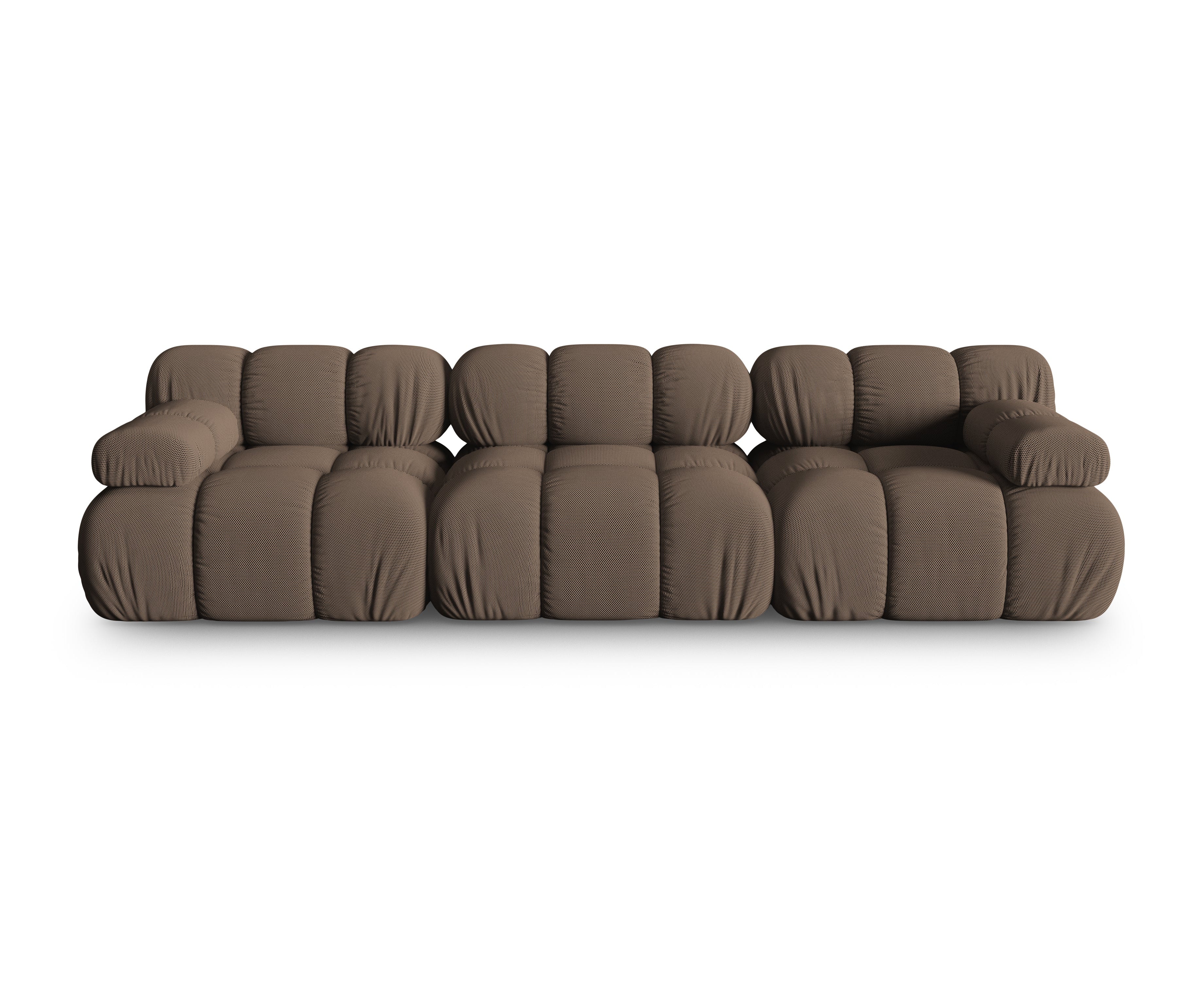 Sofa modułowa 3-osobowa BELLIS brązowa tkanina 3D