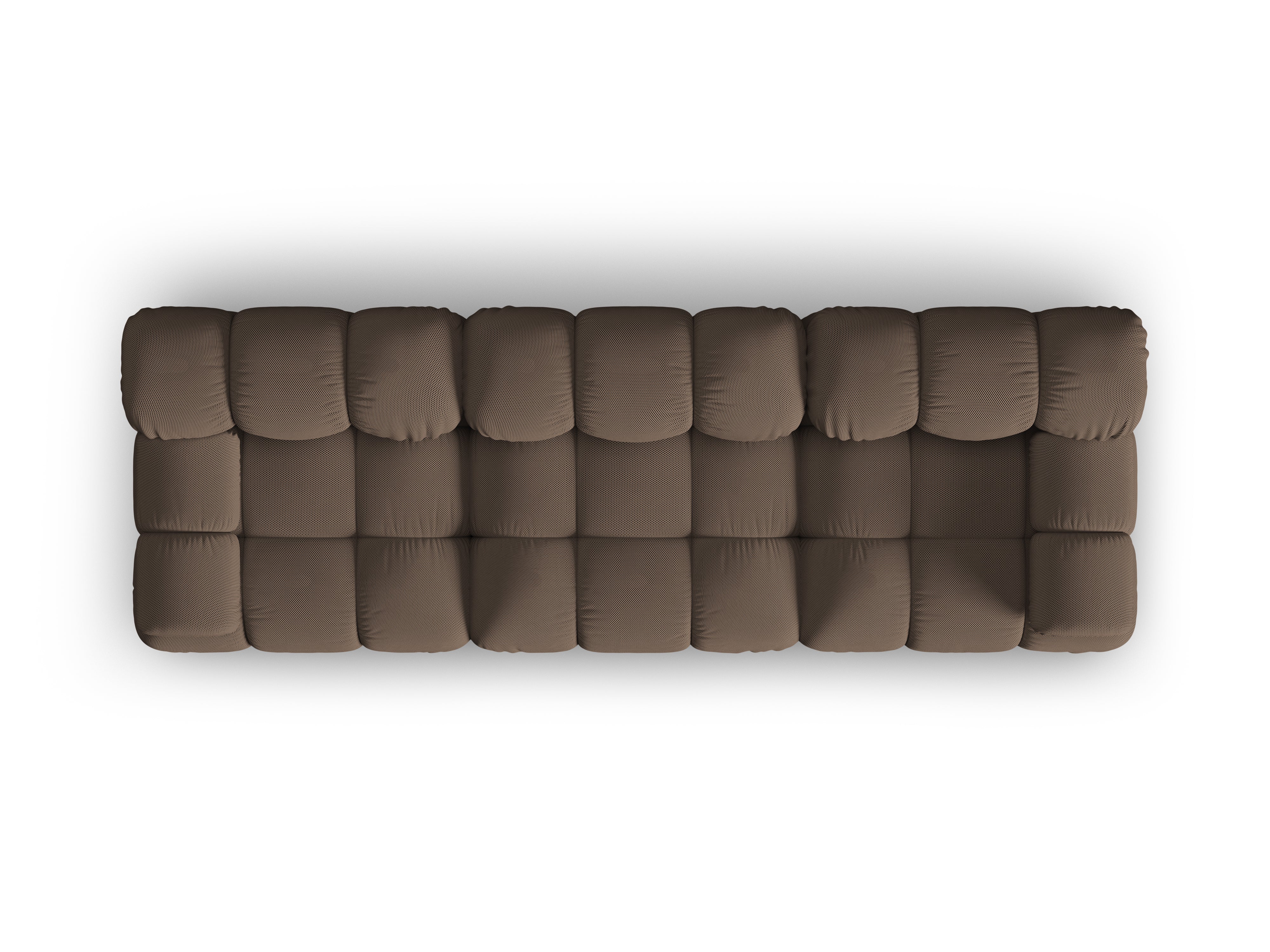 Sofa modułowa 3-osobowa BELLIS brązowa tkanina 3D