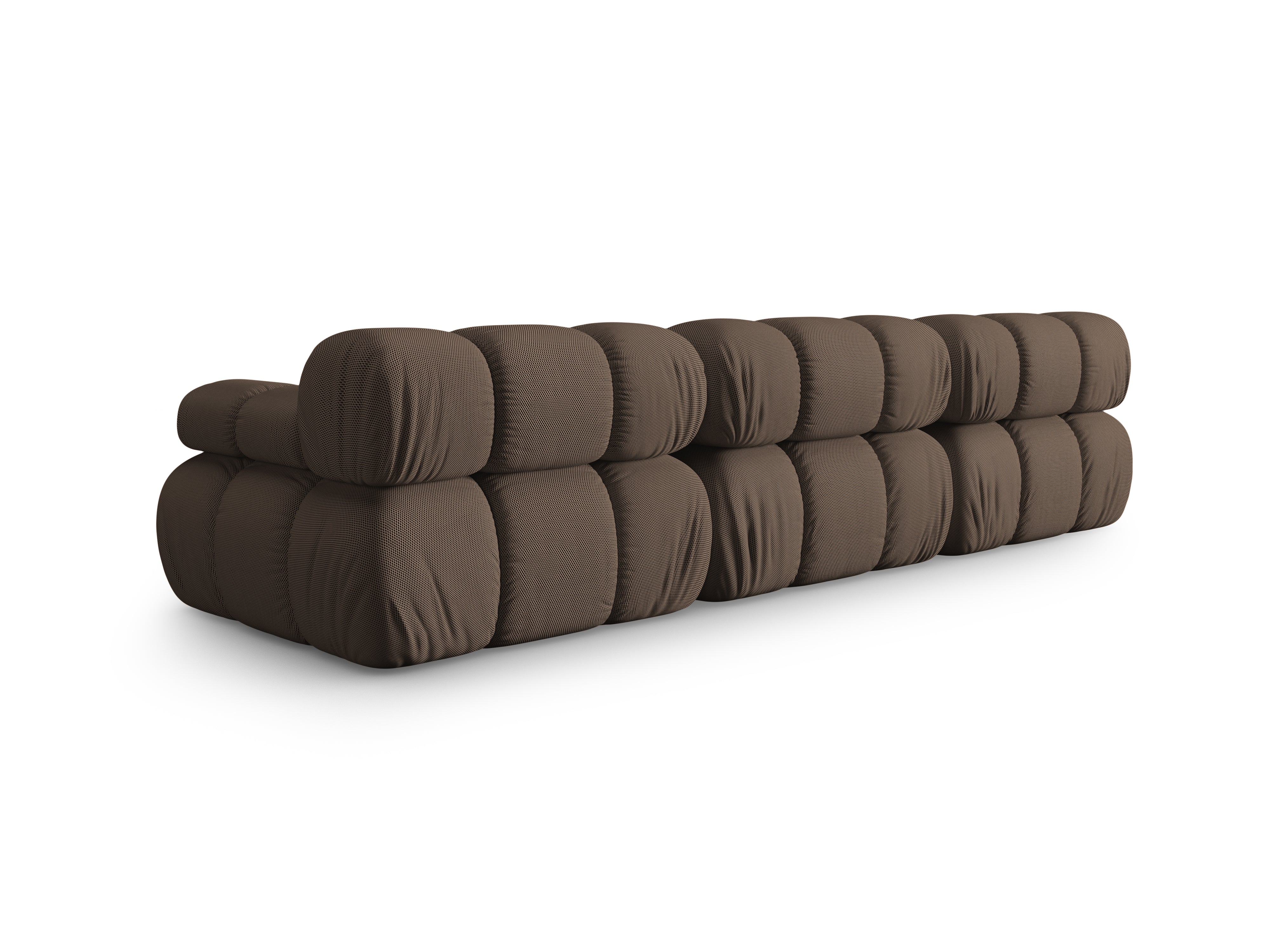 Sofa modułowa 3-osobowa BELLIS brązowa tkanina 3D