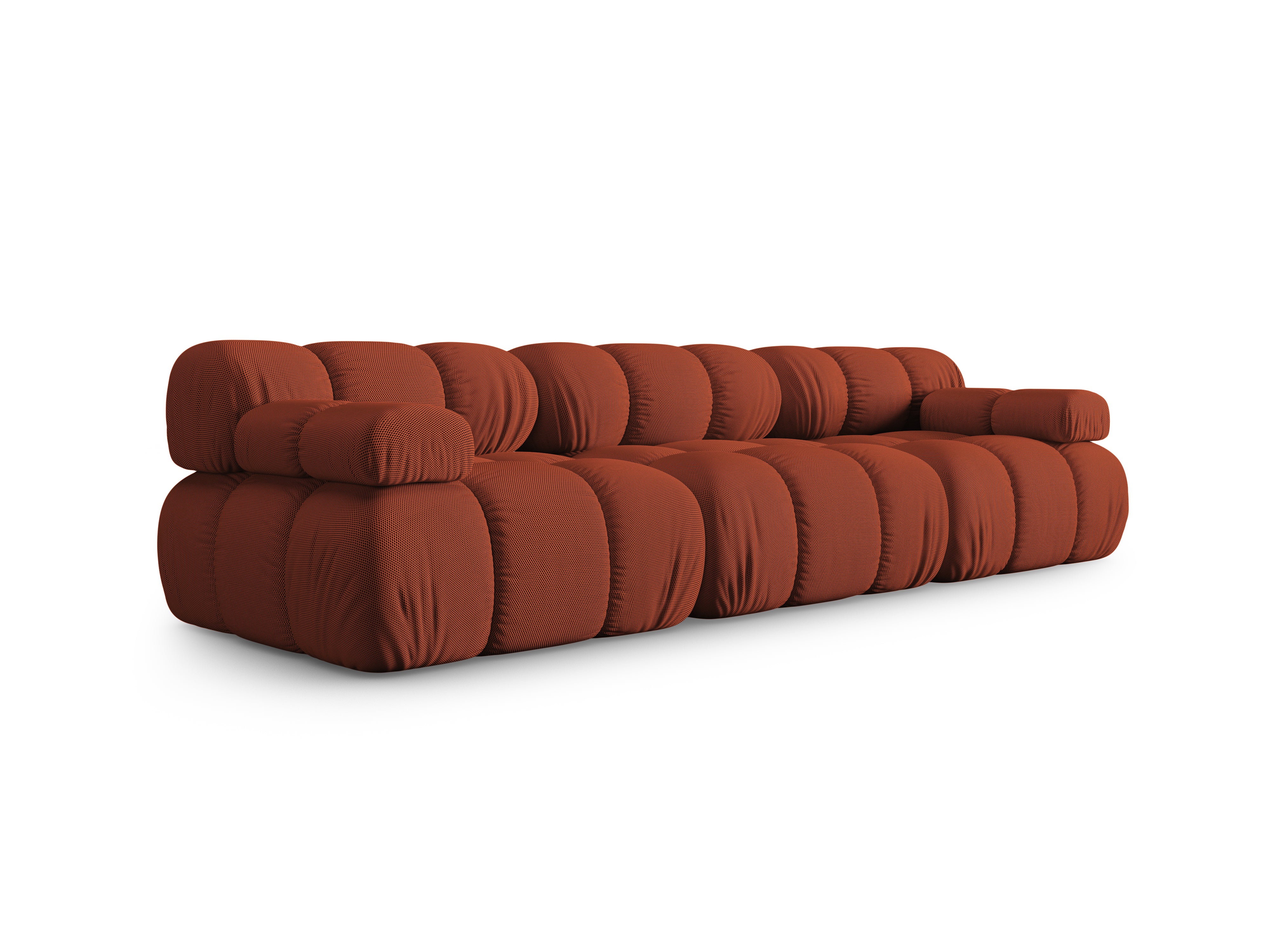 Sofa modułowa 3-osobowa BELLIS ceglana tkanina 3D
