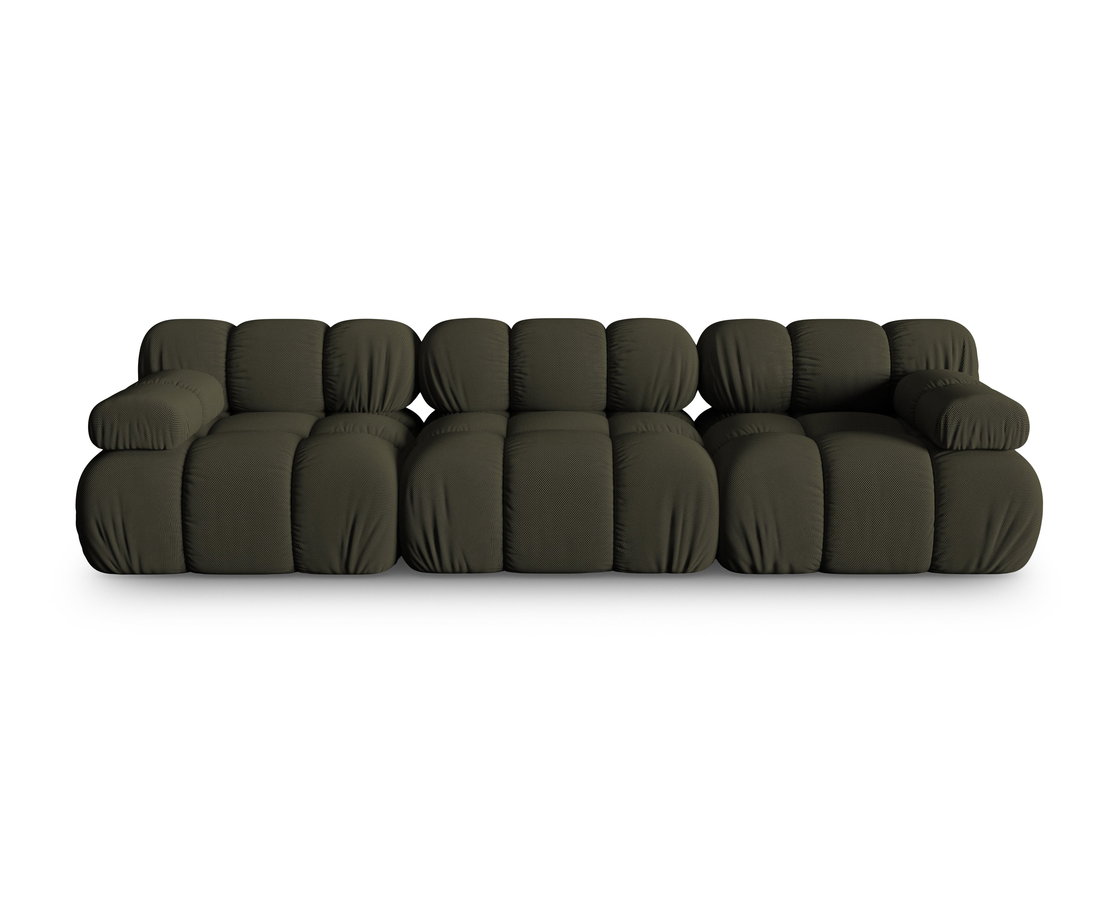 Sofa modułowa 3-osobowa BELLIS ciemnozielona tkanina 3D