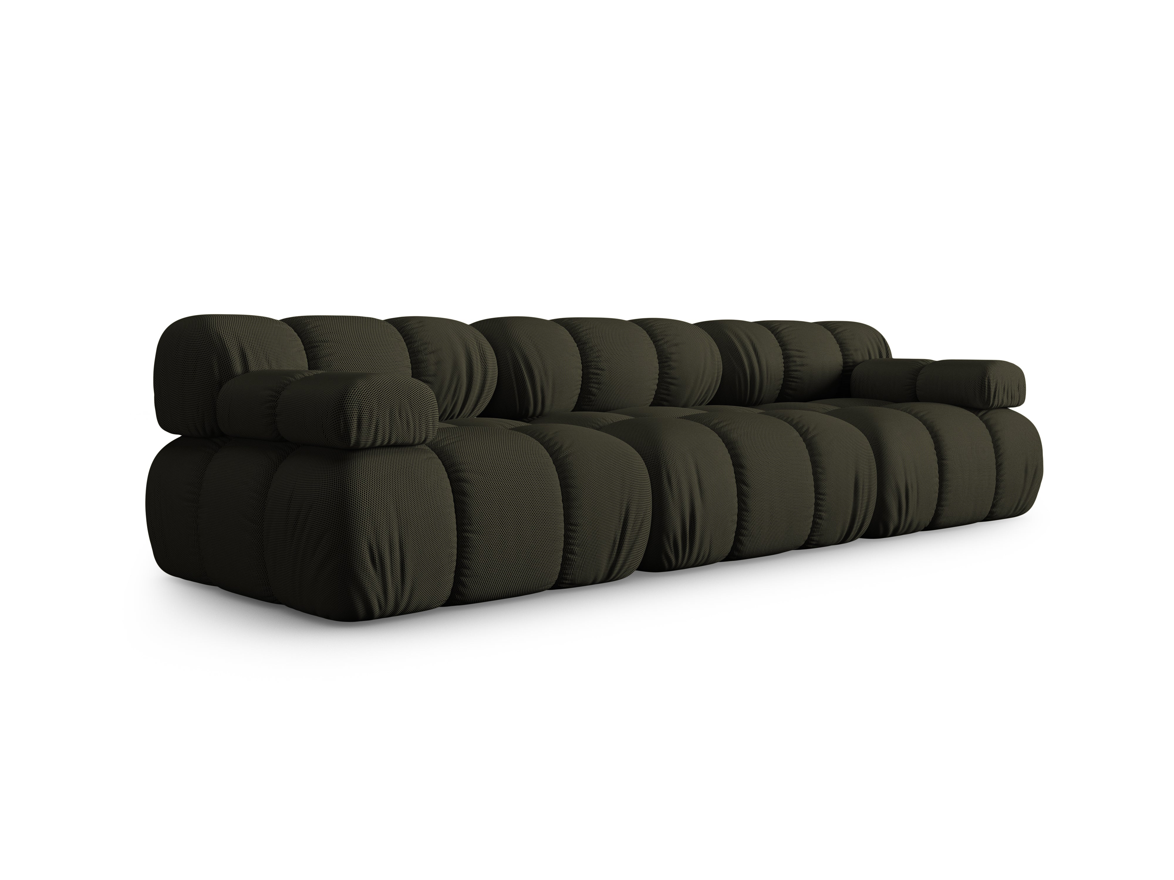 Sofa modułowa 3-osobowa BELLIS ciemnozielona tkanina 3D