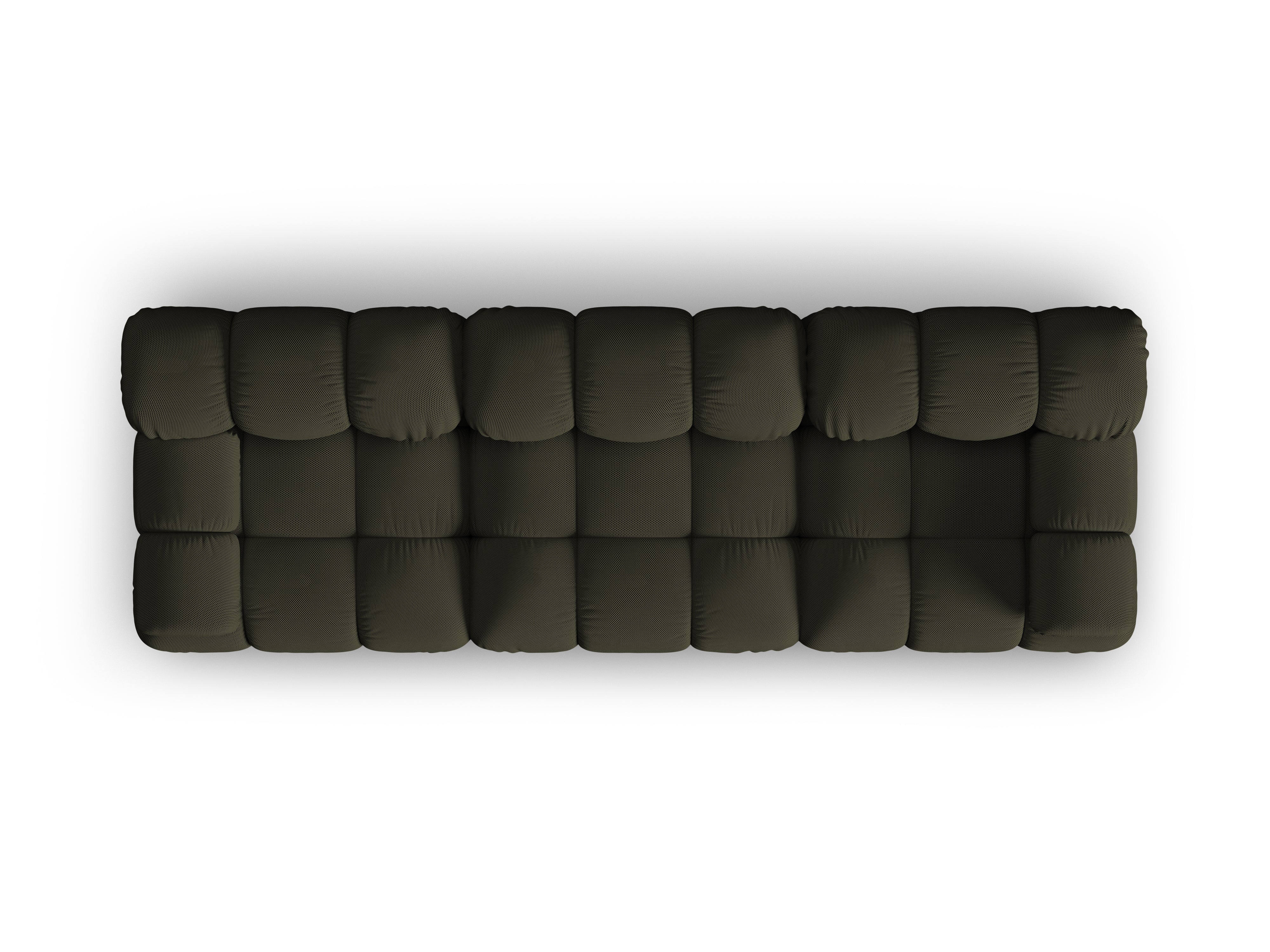 Sofa modułowa 3-osobowa BELLIS ciemnozielona tkanina 3D