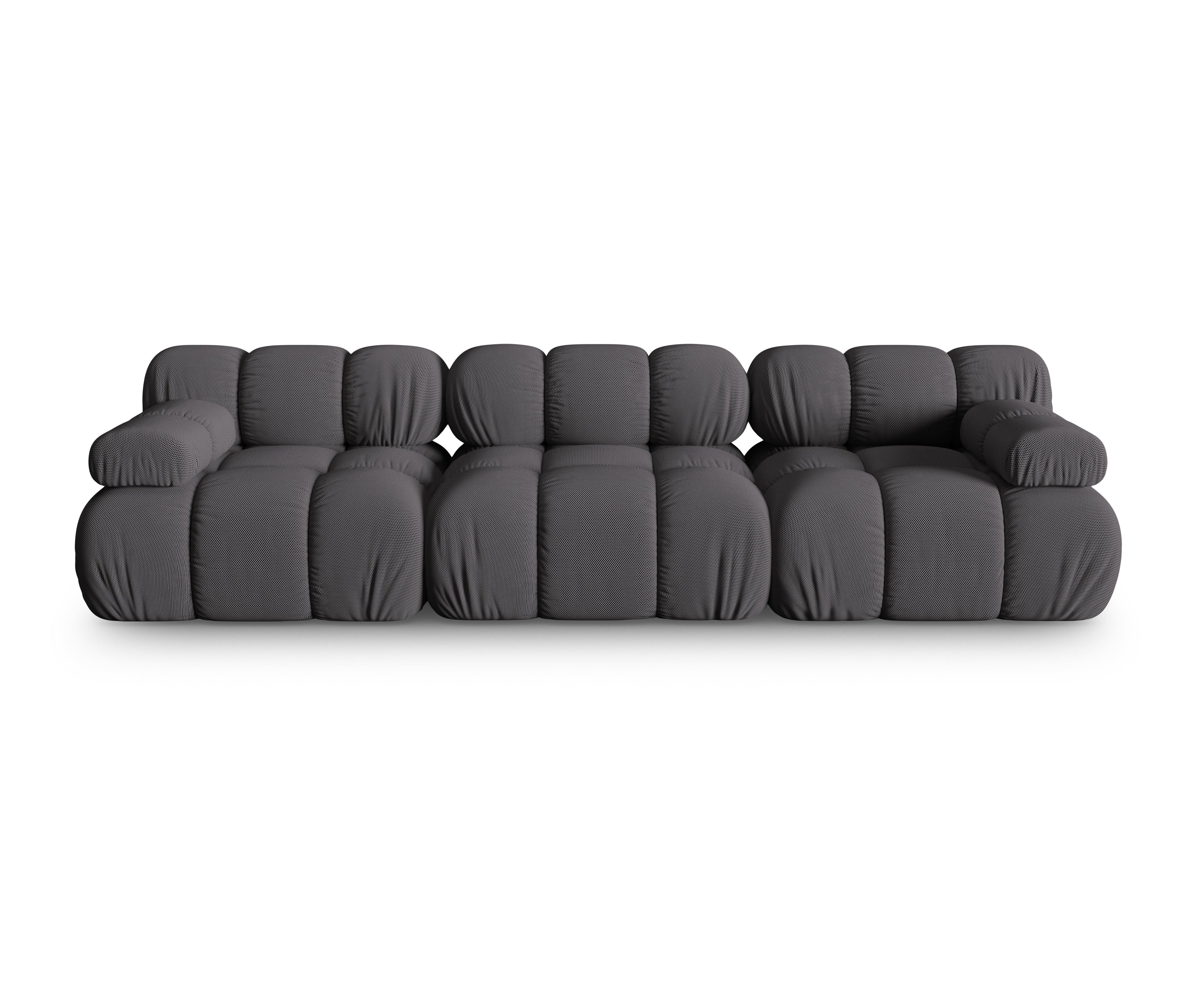 Sofa modułowa 3-osobowa BELLIS ciemnoszara tkanina 3D
