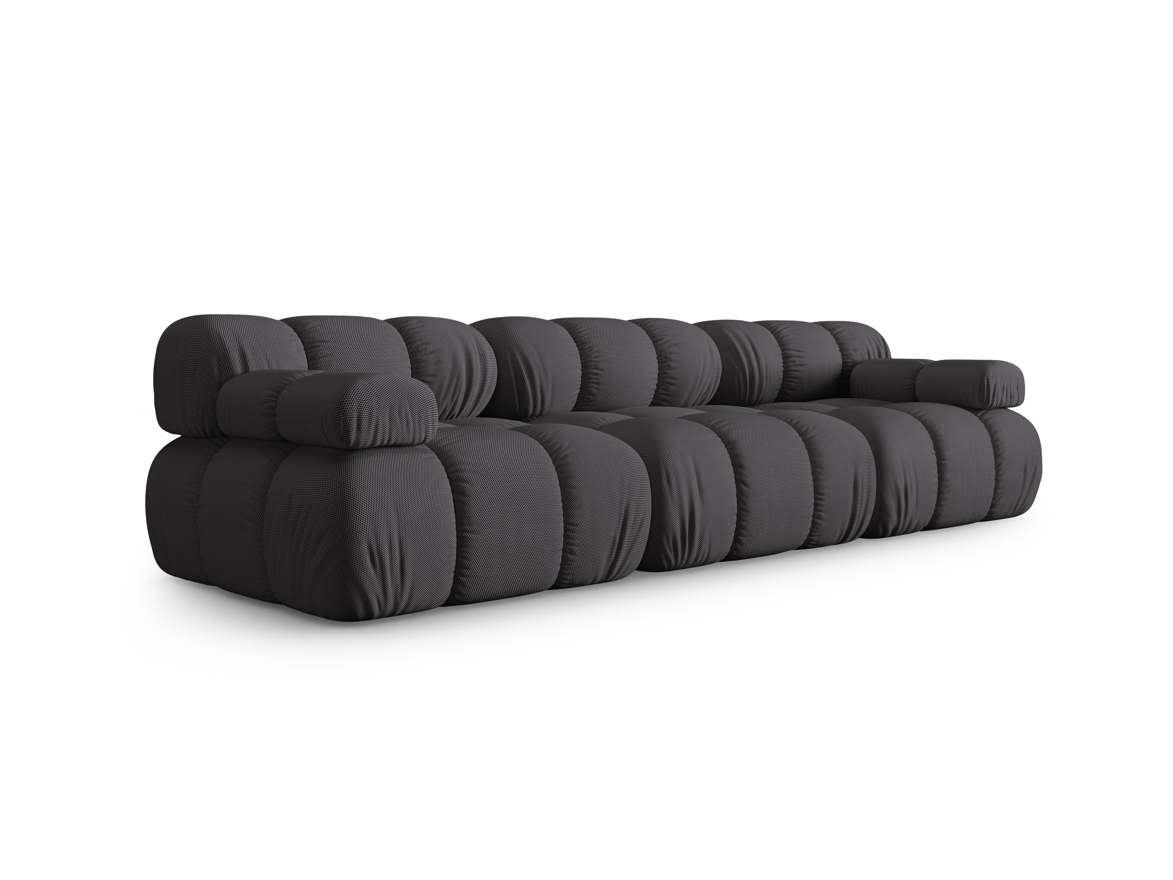 Sofa modułowa 3-osobowa BELLIS ciemnoszara tkanina 3D