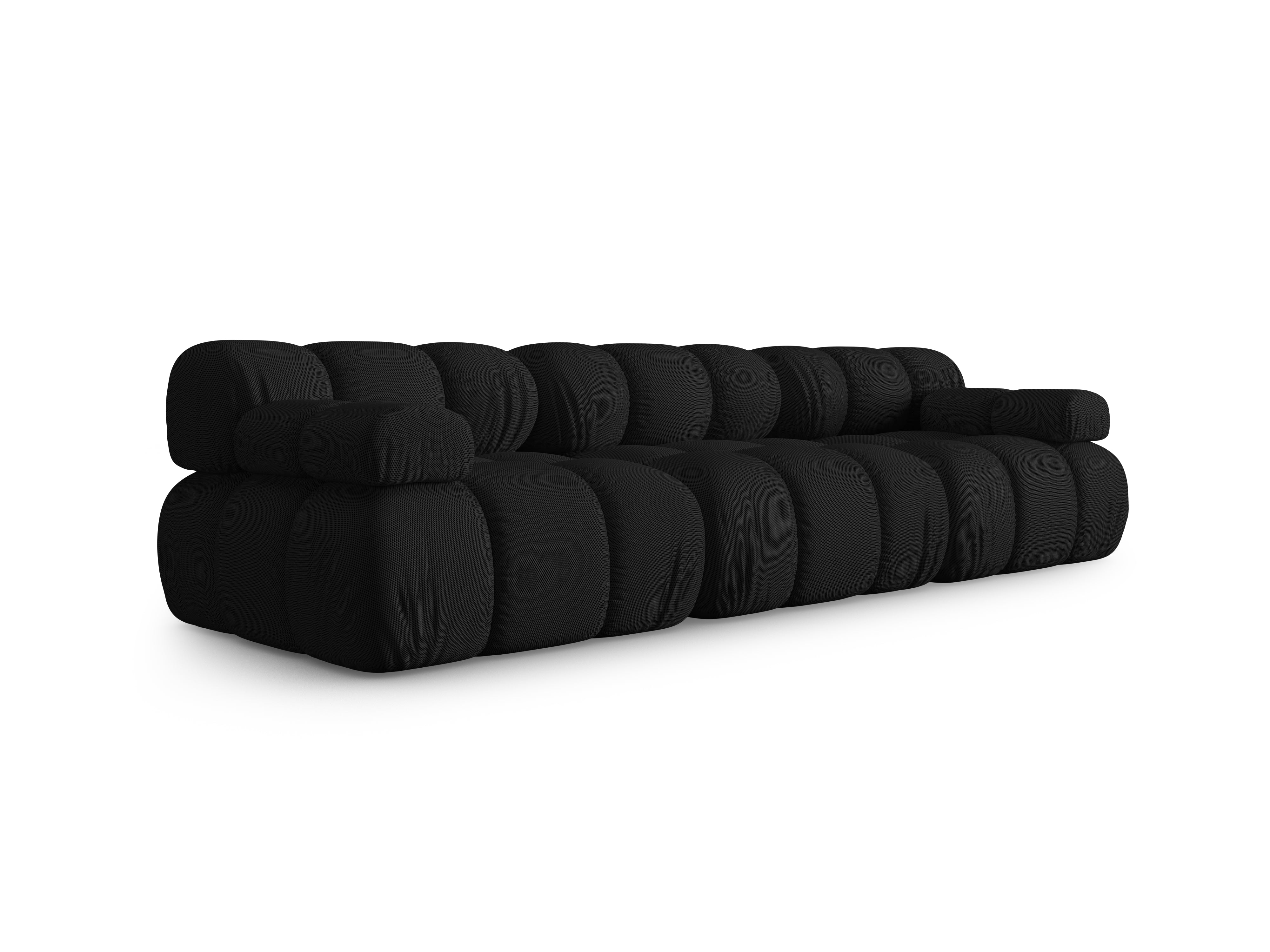 Sofa modułowa 3-osobowa BELLIS czarna tkanina 3D