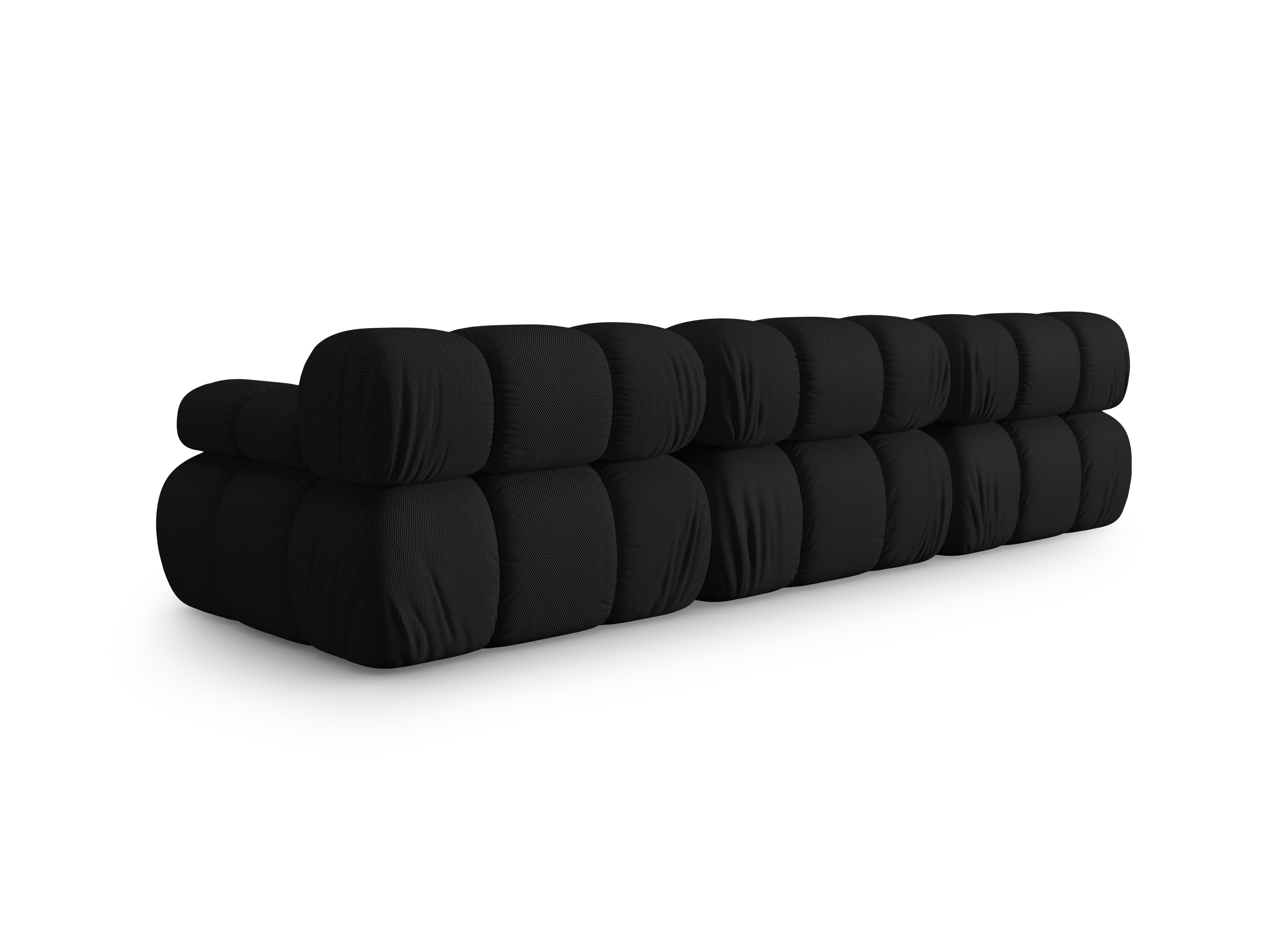 Sofa modułowa 3-osobowa BELLIS czarna tkanina 3D