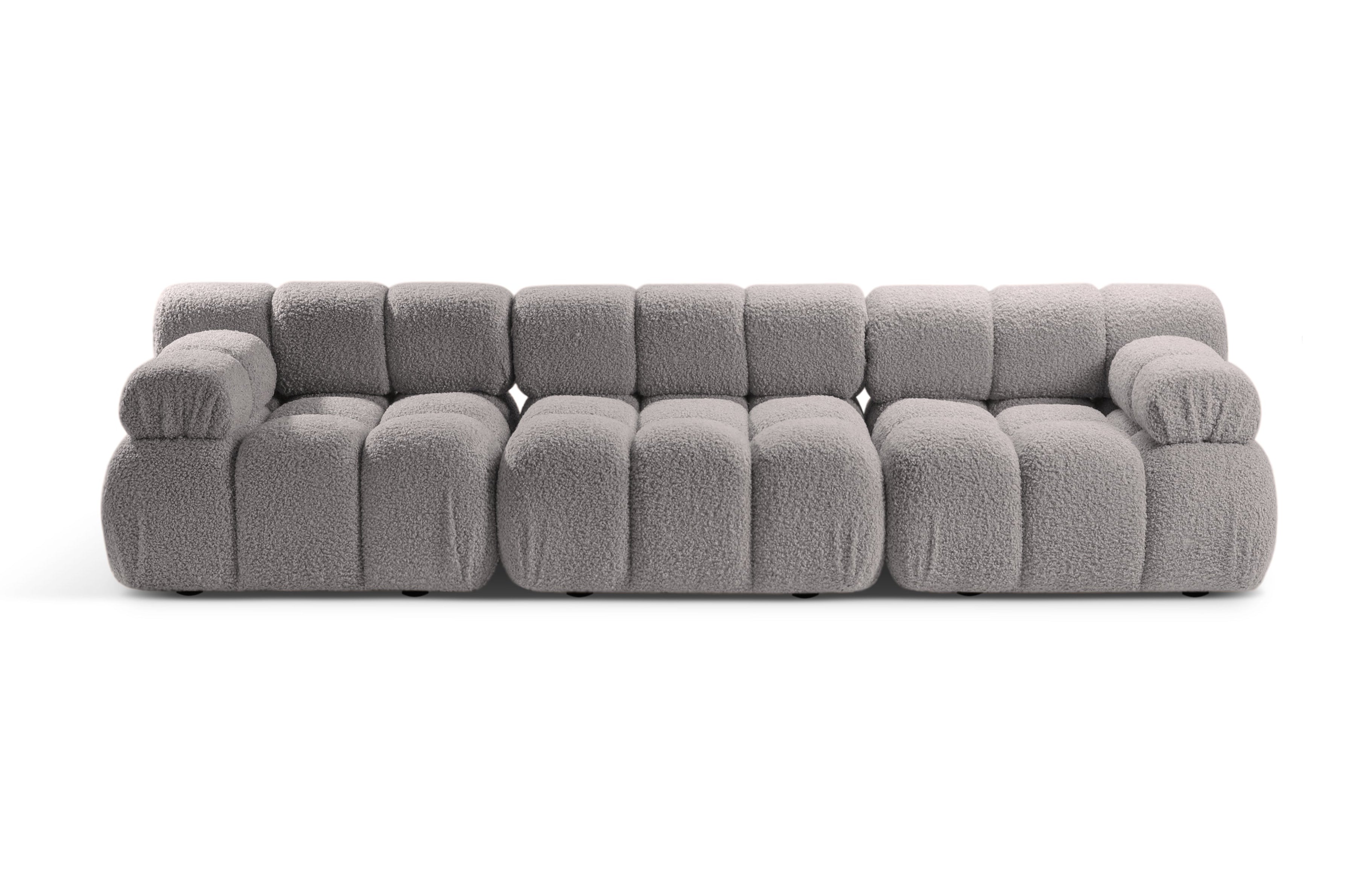 Sofa modułowa 3-osobowa BELLIS szary boucle