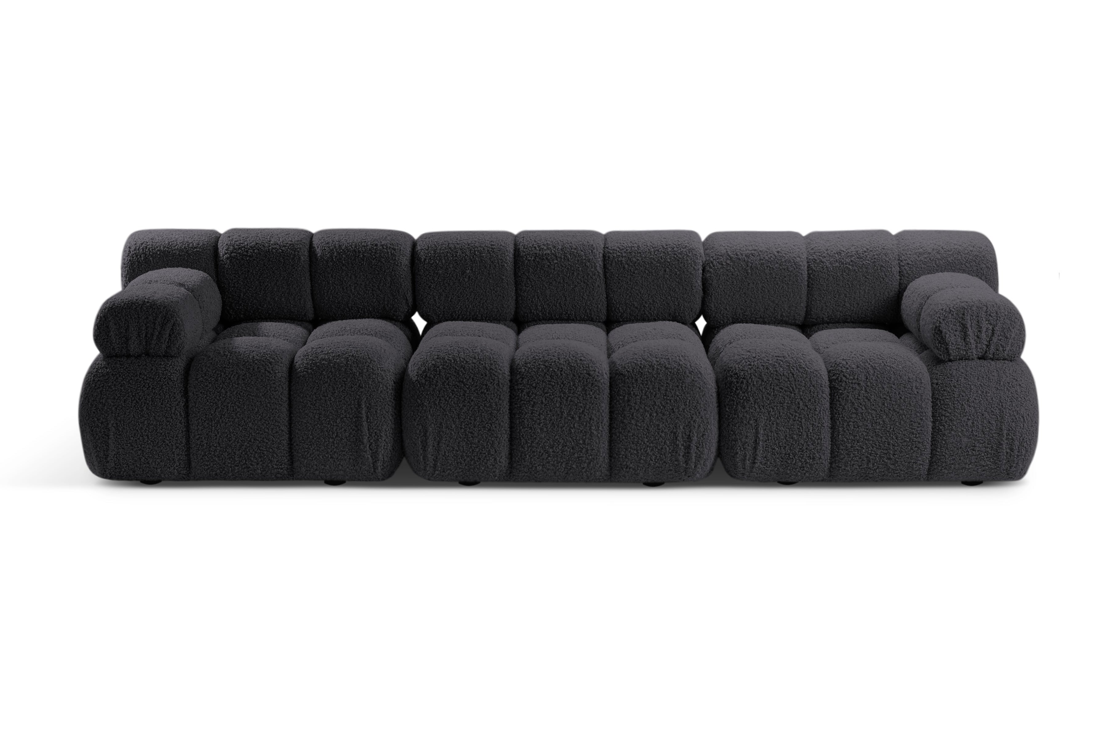 Sofa modułowa 3-osobowa BELLIS grafitowy boucle