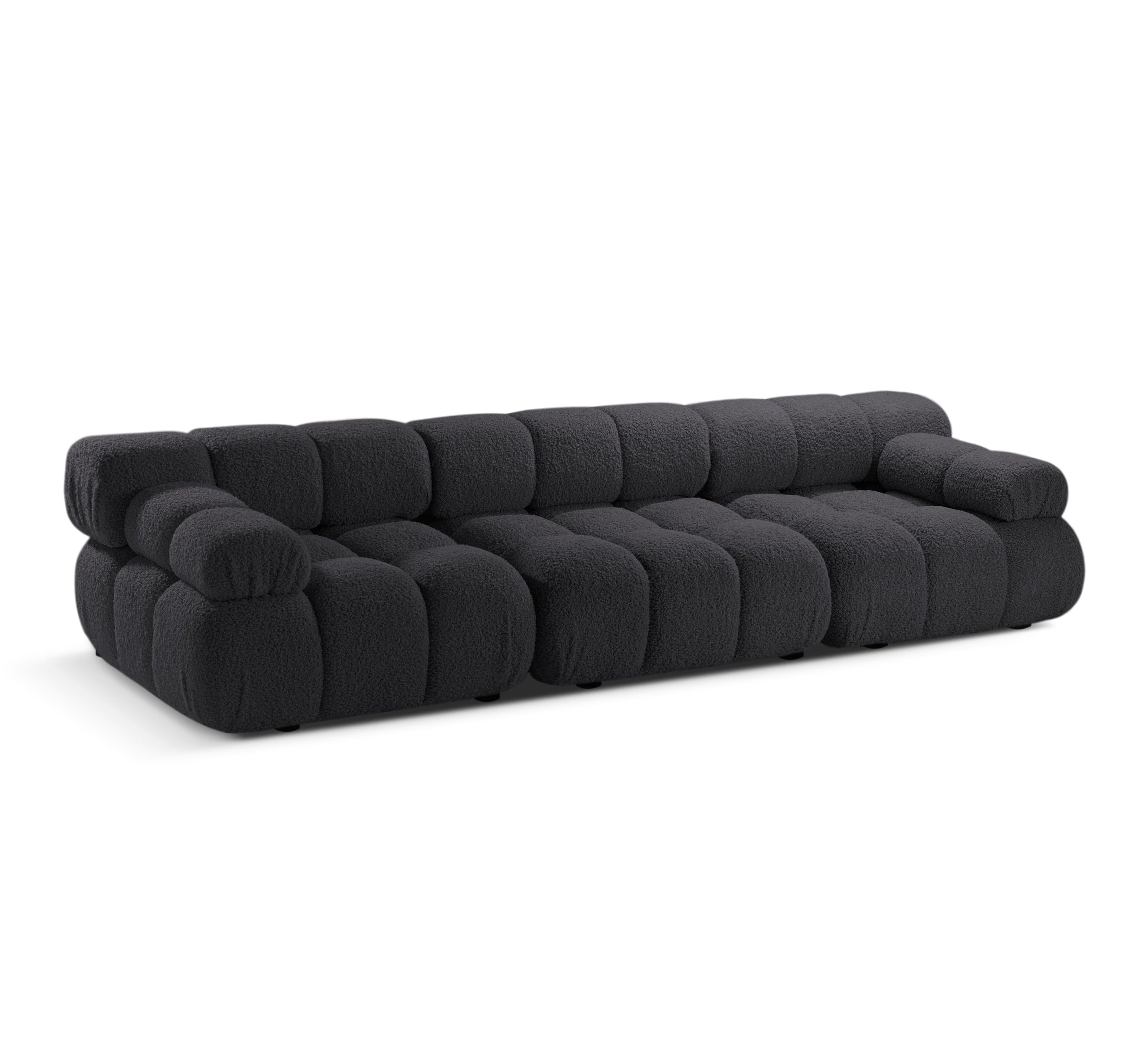 Sofa modułowa 3-osobowa BELLIS grafitowy boucle