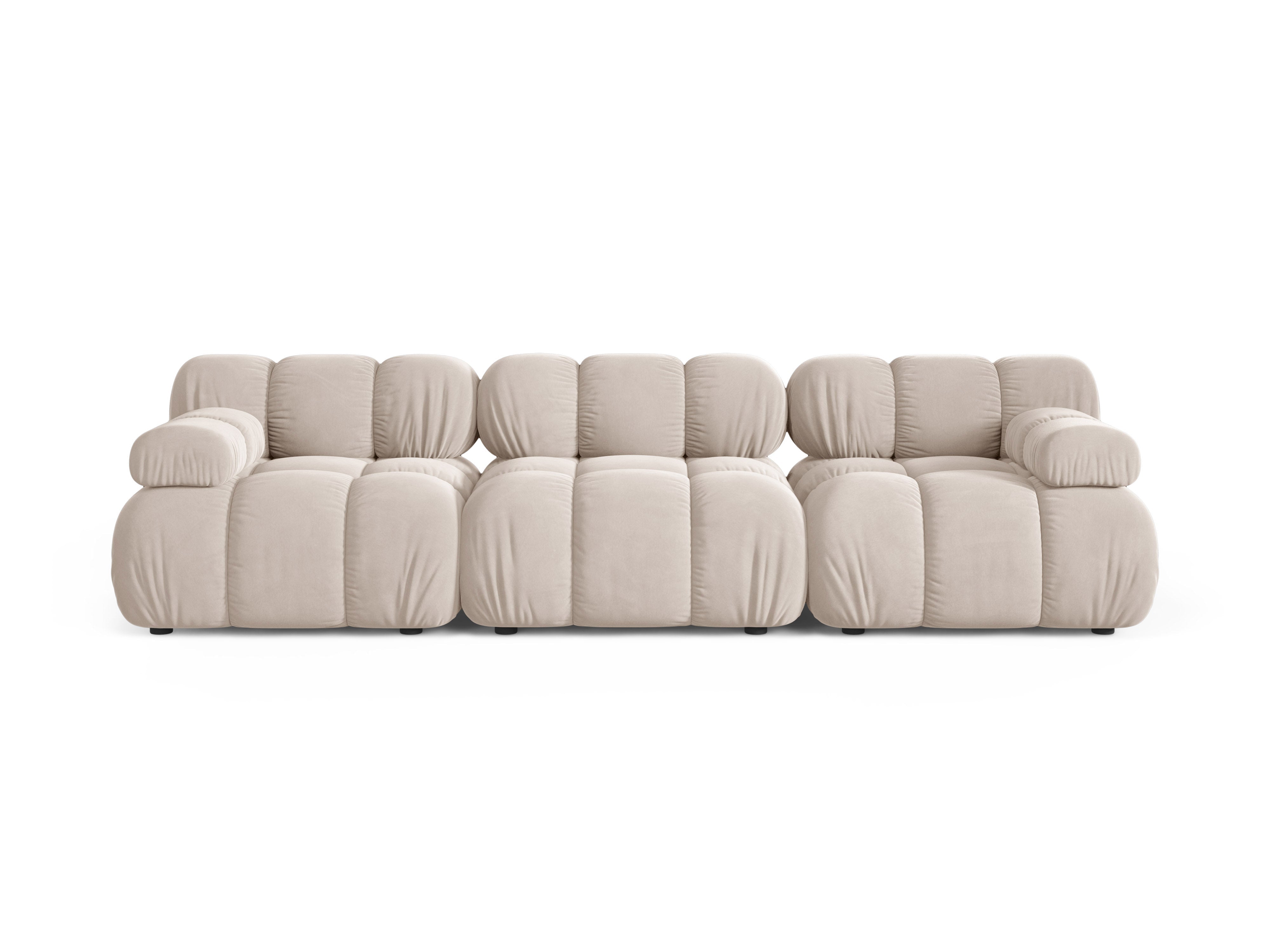 Sofa modułowa 3-osobowa BELLIS jasnobeżowy welur