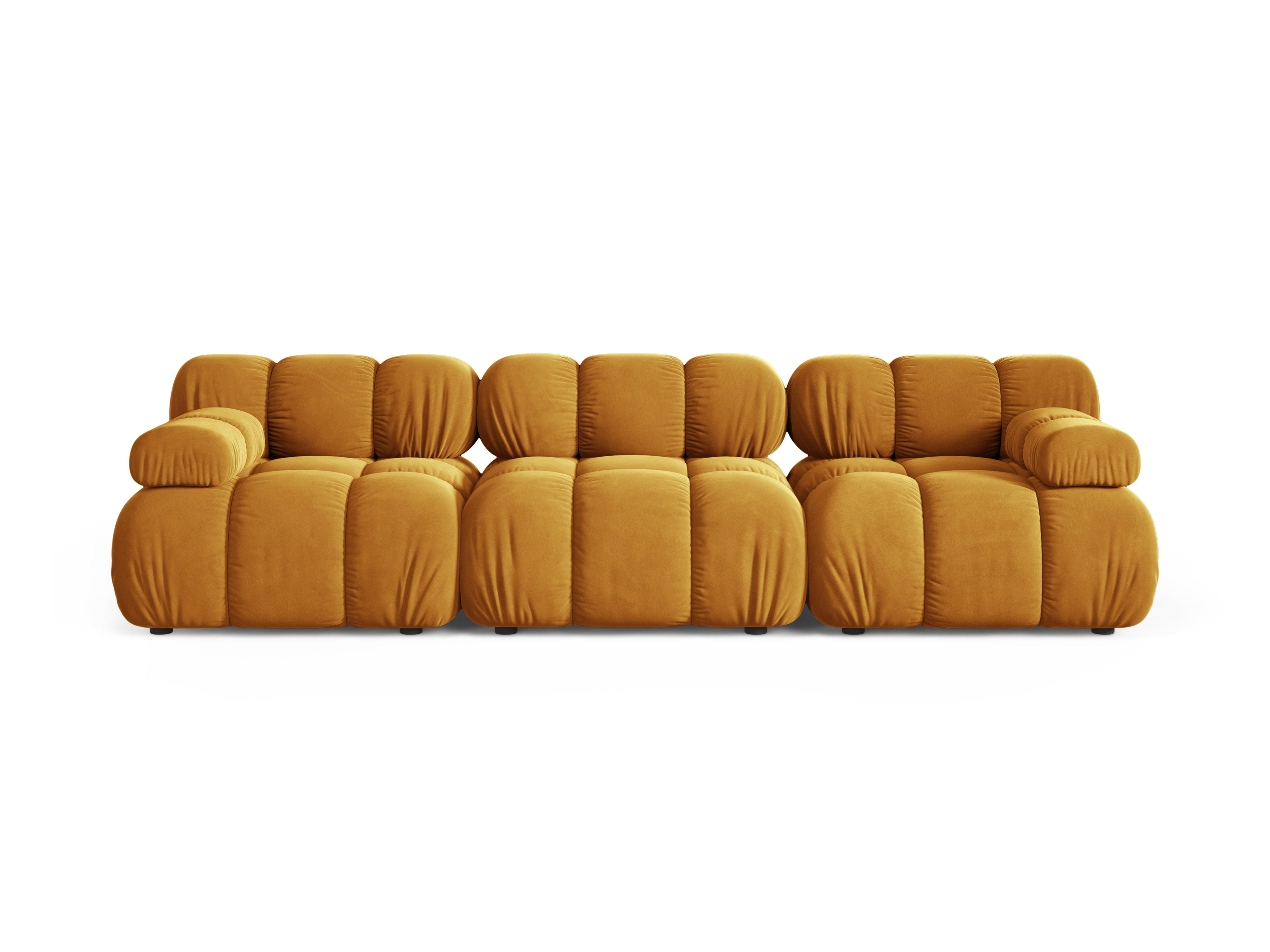 Sofa modułowa 3-osobowa BELLIS musztardowy welur