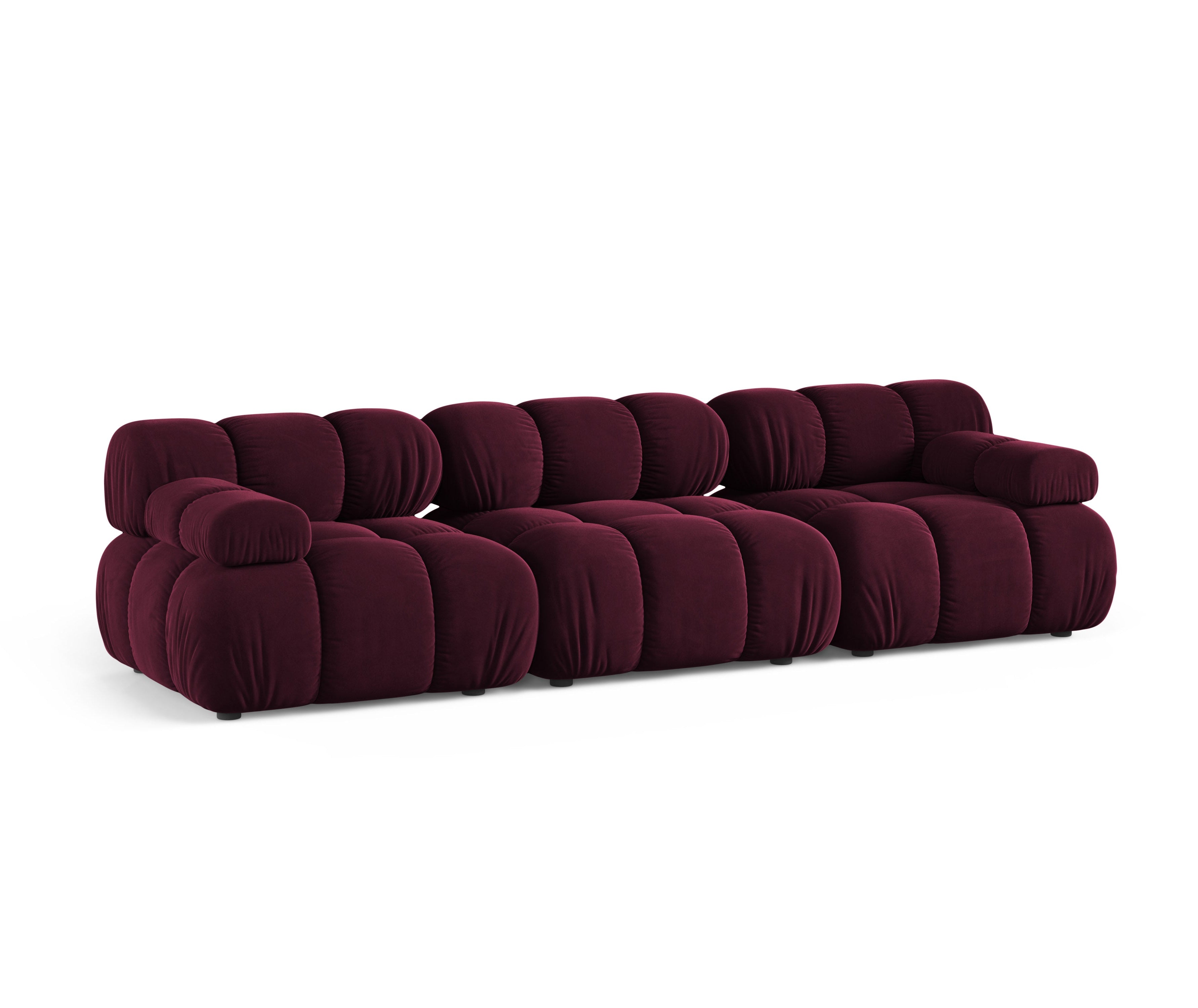 Sofa modułowa 3-osobowa BELLIS burgundowy welur
