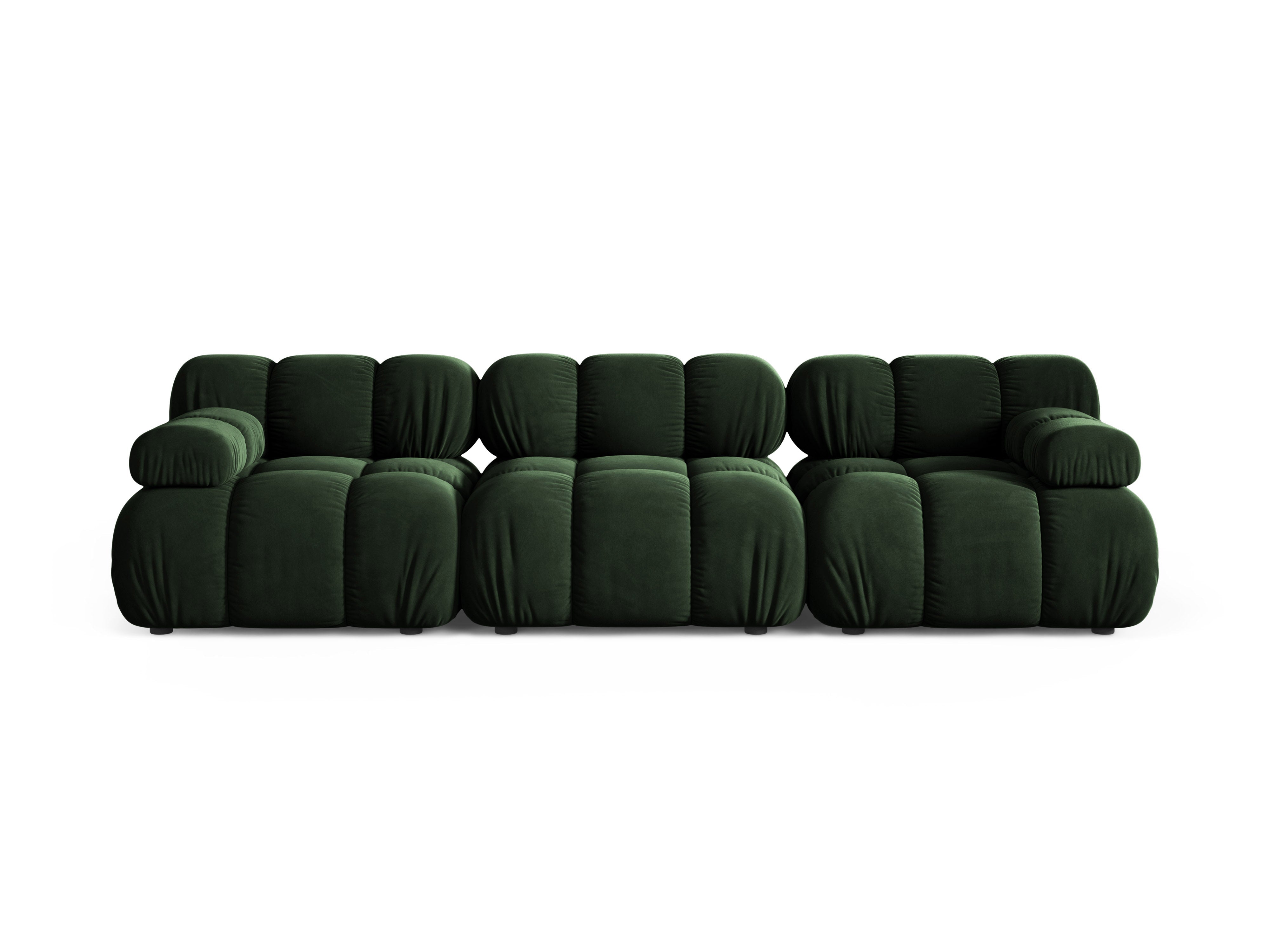 Sofa modułowa 3-osobowa BELLIS butelkowy zielony welur