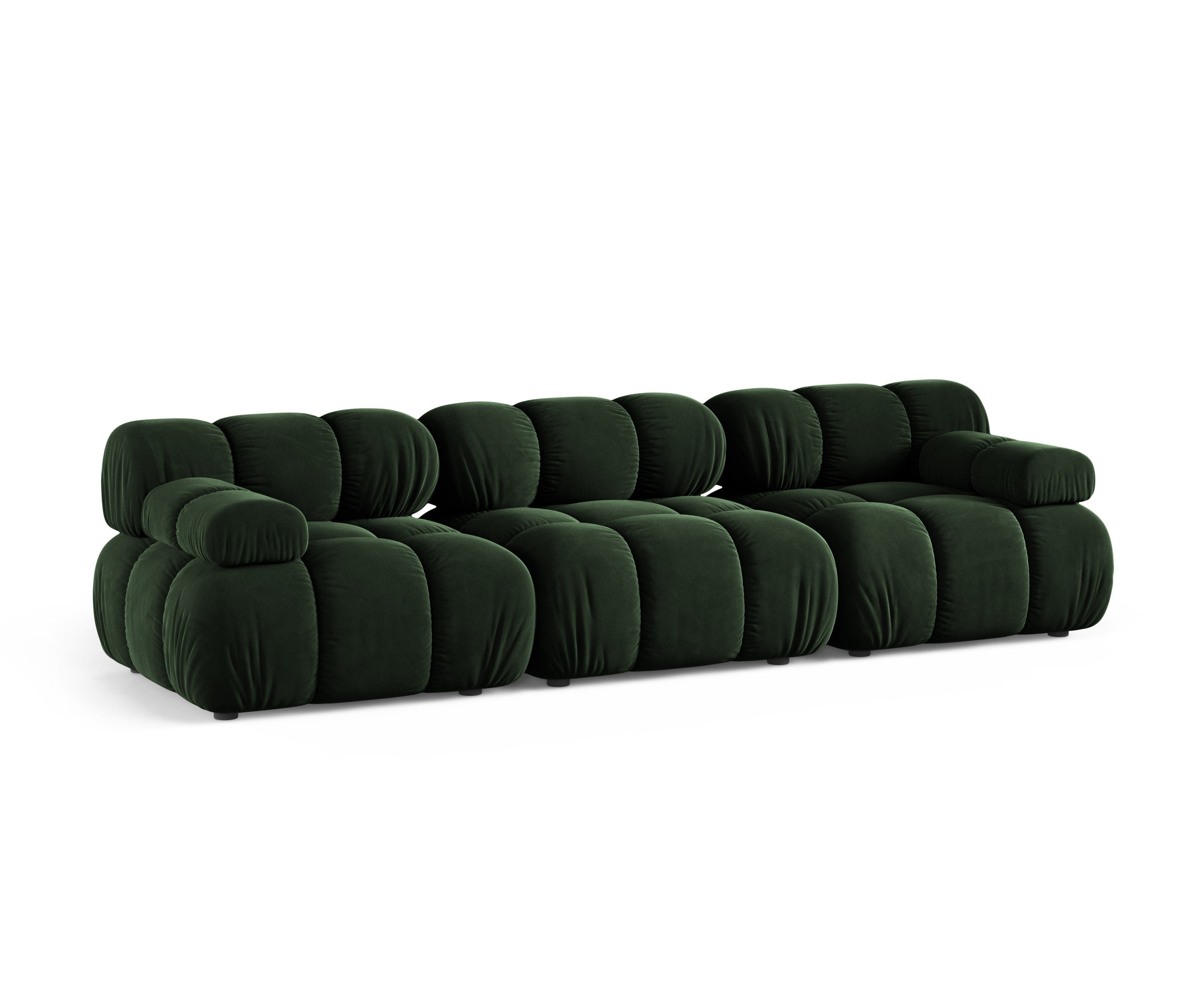 Sofa modułowa 3-osobowa BELLIS butelkowy zielony welur